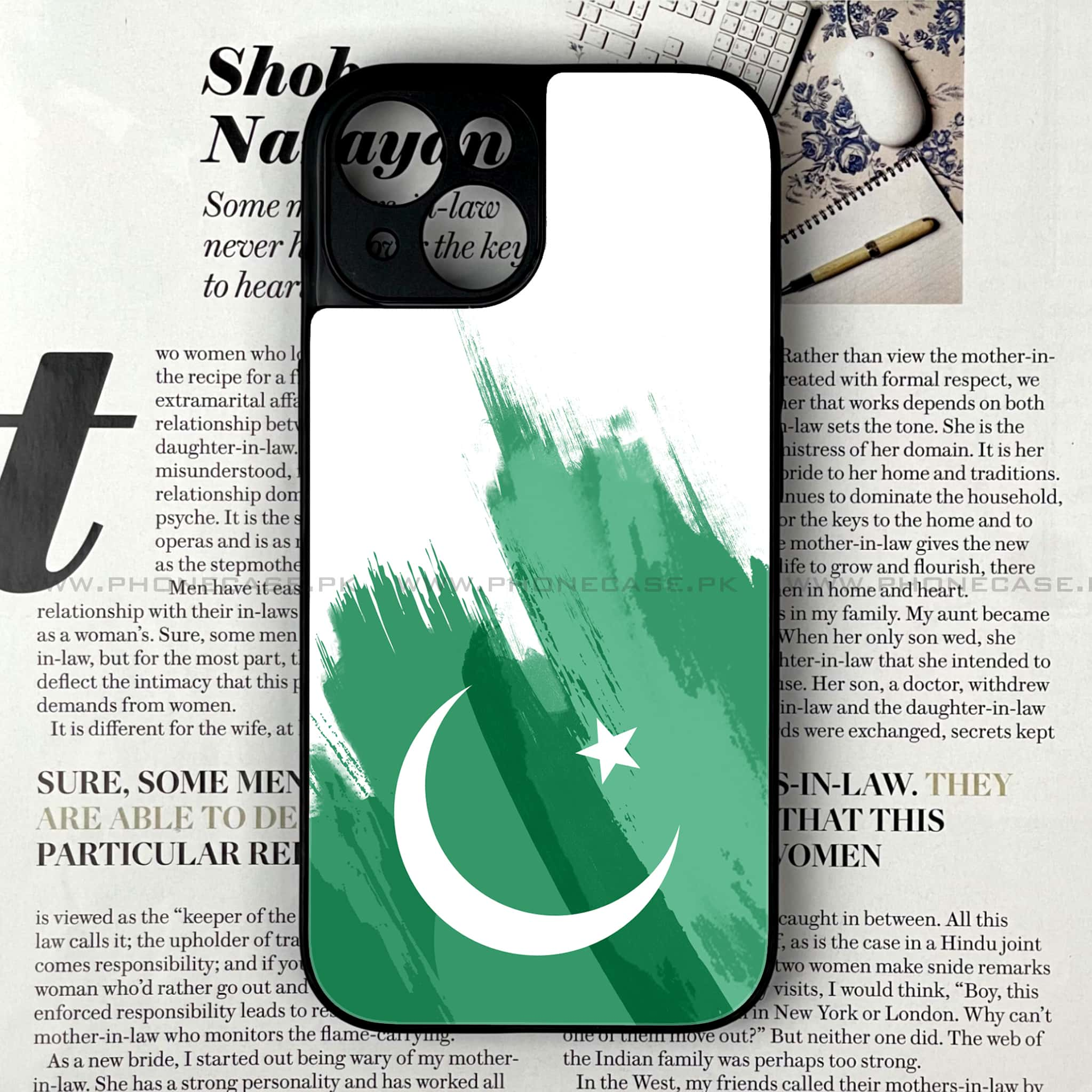 iPhone 15 - Pakistani Flag Series - Premium Printed Glass soft Bumper shock Proof Case