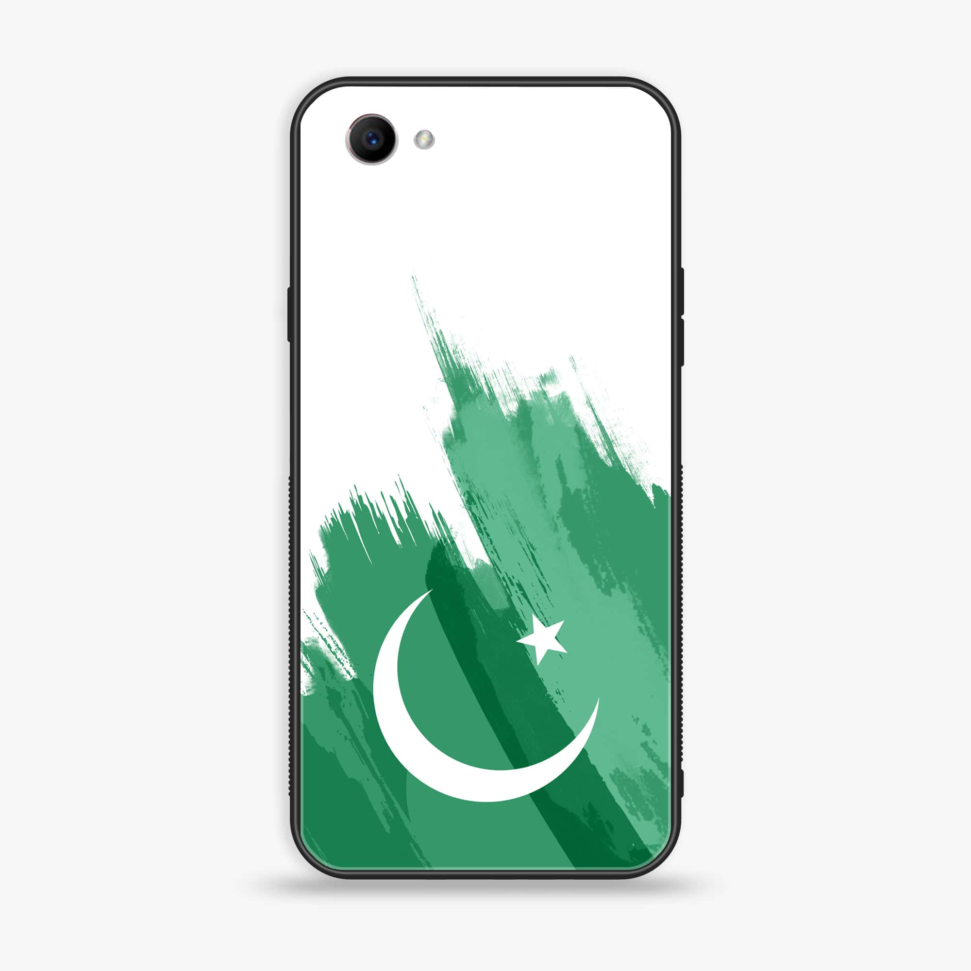 Oppo F7 Youth - Pakistani Flag Series - Premium Printed Glass soft Bumper shock Proof Case