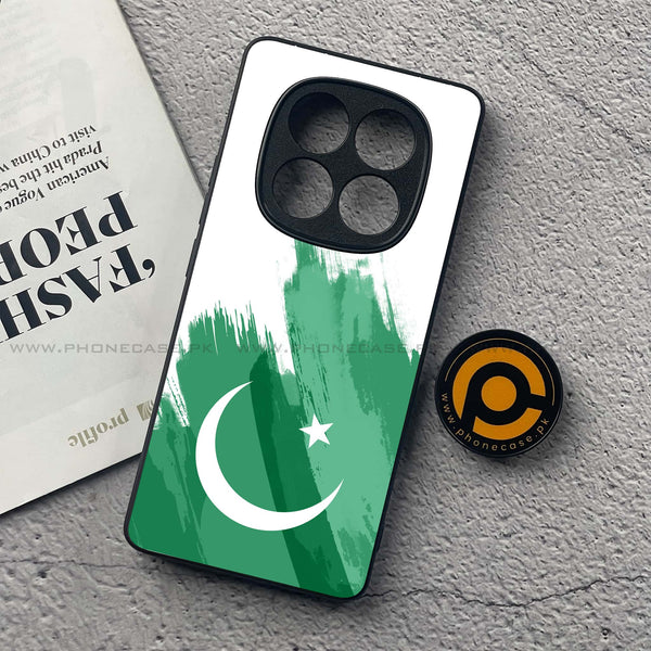 Redmi Note 14 Pro - Pakistani Flag Design 8 - Premium Printed Glass soft Bumper shock Proof Case  CS-35959