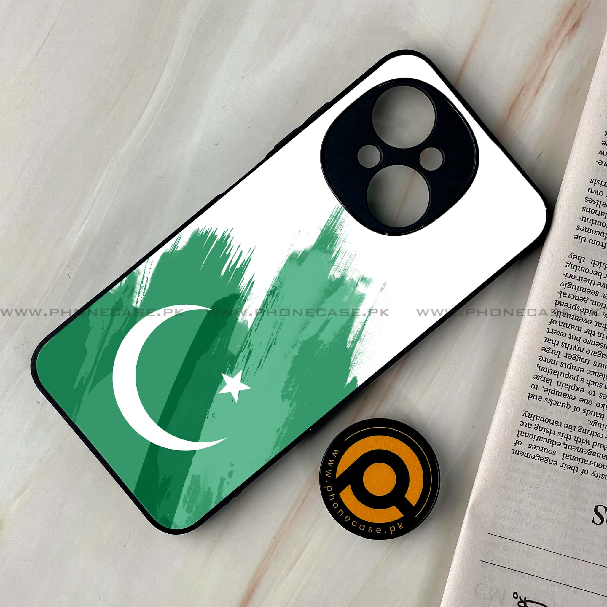Tecno Spark Go 1 - Pakistani Flag Series - Premium Printed Glass soft Bumper shock Proof Case
