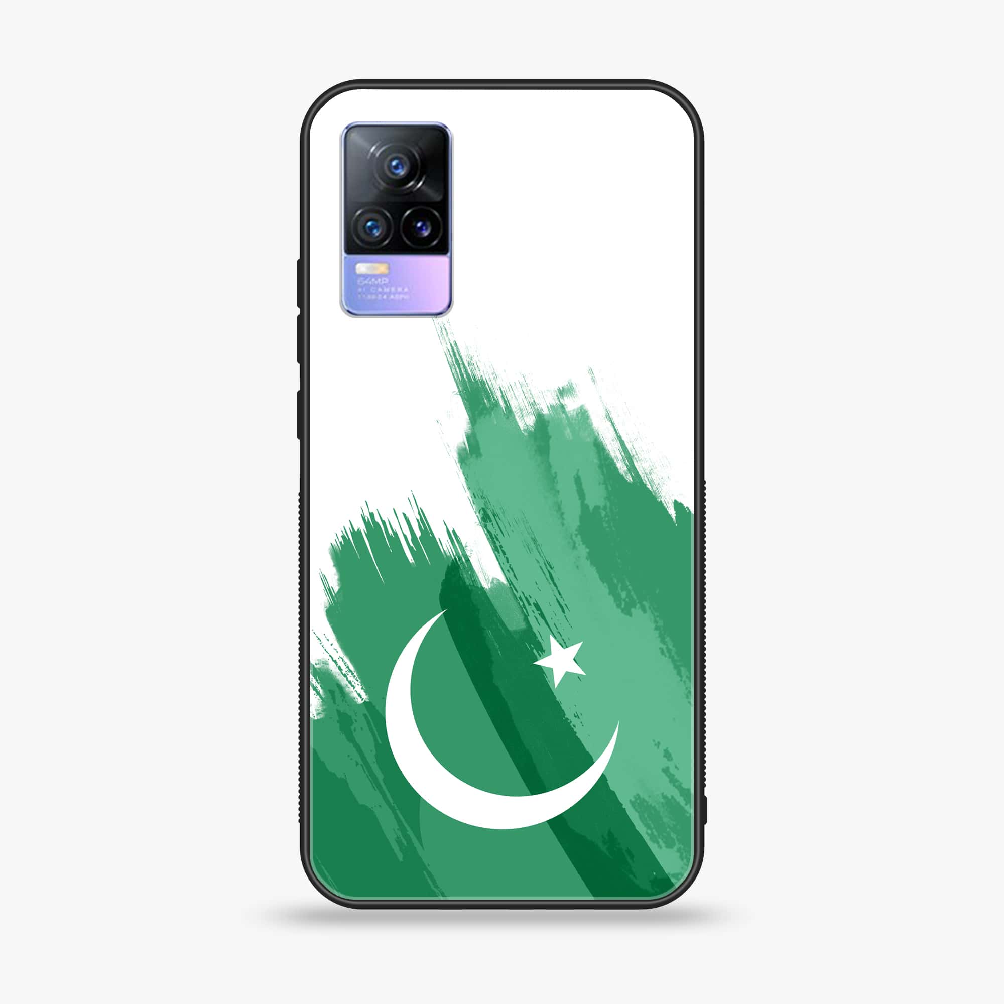 Vivo V20 - Pakistani Flag Series - Premium Printed Glass soft Bumper shock Proof Case