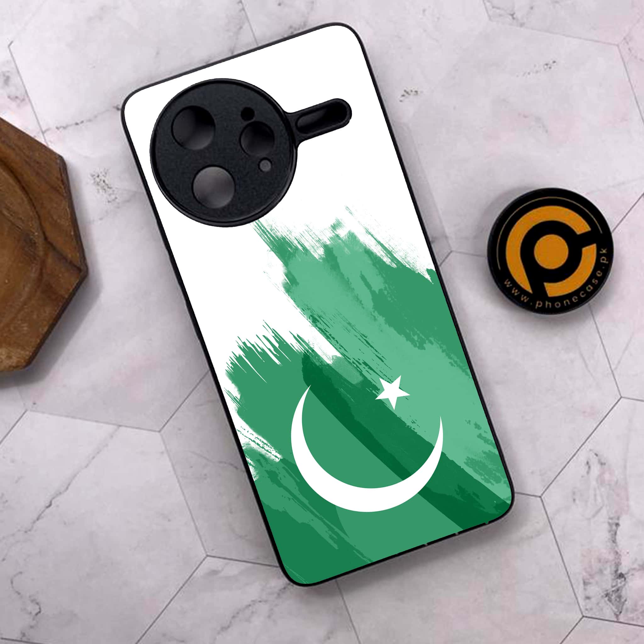 Xiaomi Poco F7 Ultra 5G - Pakistani Flag Series - Premium Metal Printed soft Bumper shock Proof Case