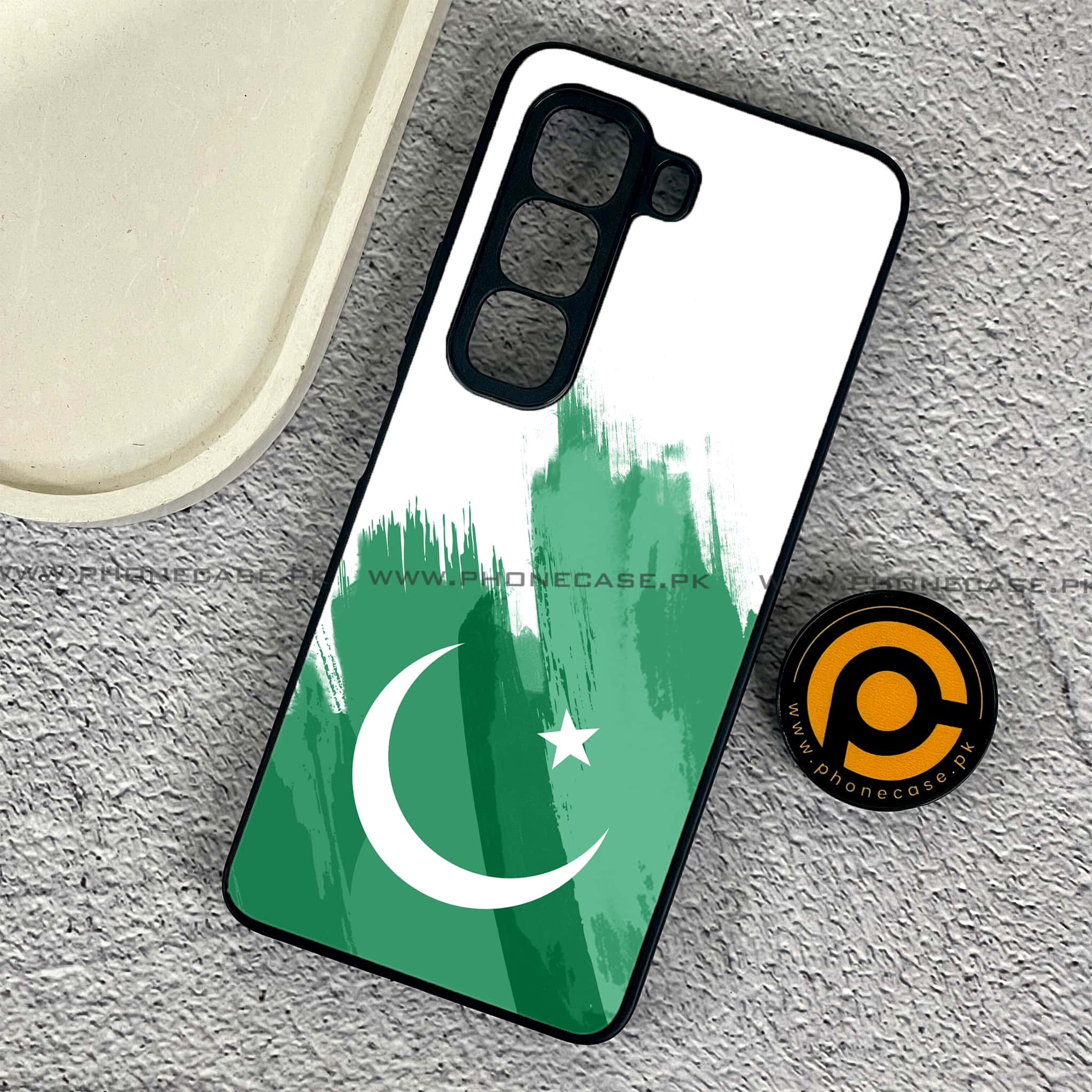 Infinix Hot 50 Pro - Pakistani Flag Series - Premium Printed Glass soft Bumper shock Proof Case