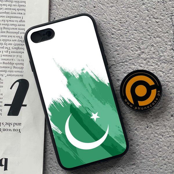 IPhone SE 2020 - Pakistani Flag Design 8- Premium Printed Glass soft Bumper shock Proof Case CS-46612