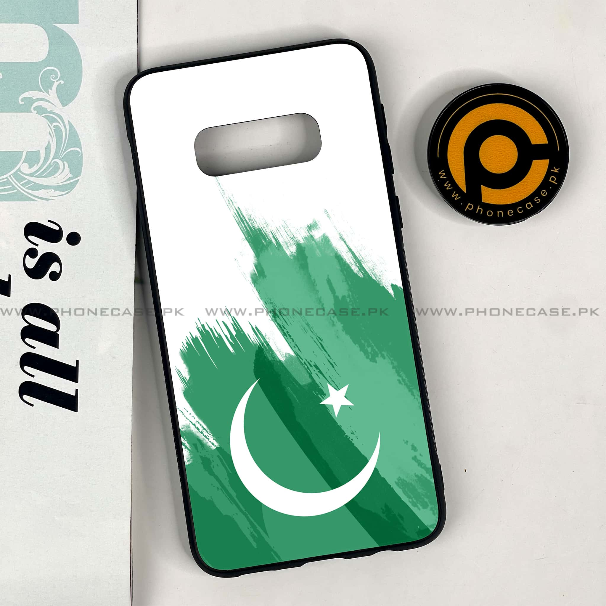 Galaxy S10e - Pakistani Flag Series - Premium Printed Glass soft Bumper shock Proof Case