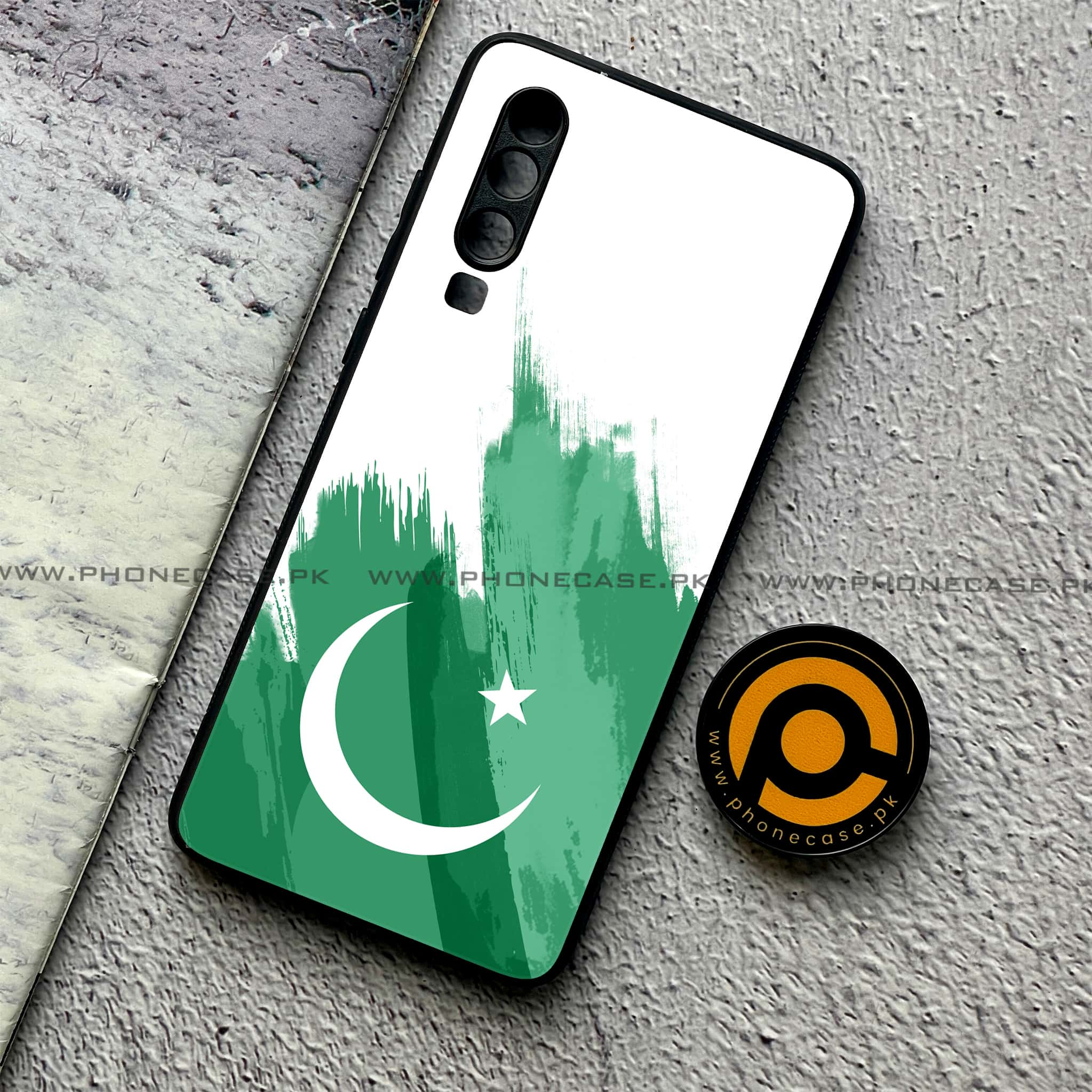 Huawei P30 - Pakistani Flag Series - Premium Printed Glass soft Bumper shock Proof Case