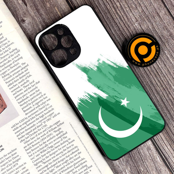 Xiaomi Redmi 12 - Pakistani Flag Design 8 - Premium Printed Glass soft Bumper shock Proof Case CS-34142