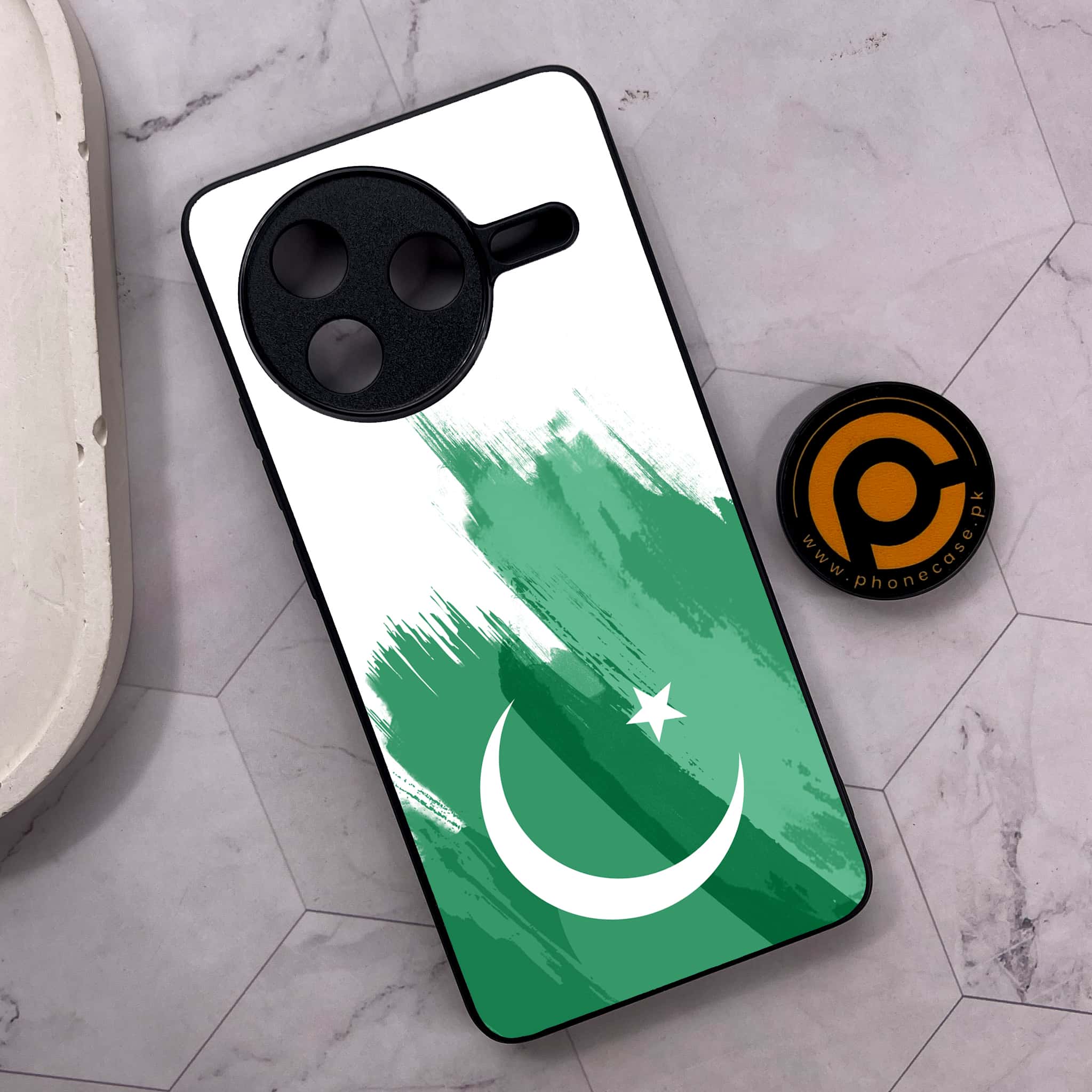 Xiaomi Poco F7 Pro 5G - Pakistani Flag Series - Premium Metal Printed soft Bumper shock Proof Case