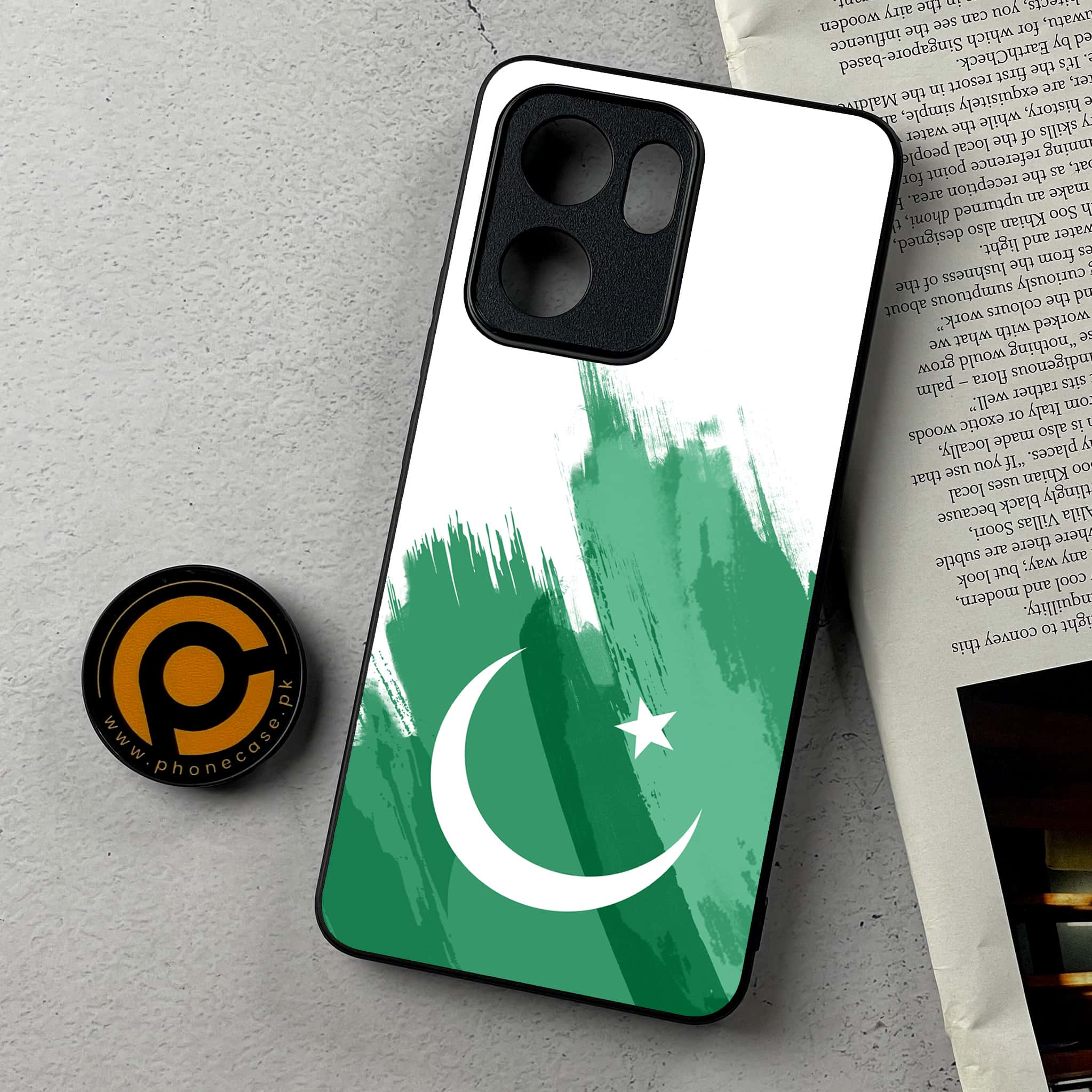 Oppo Reno 13F - Pakistani Flag Series - Premium Metal Printed Soft Bumper Shockproof Case