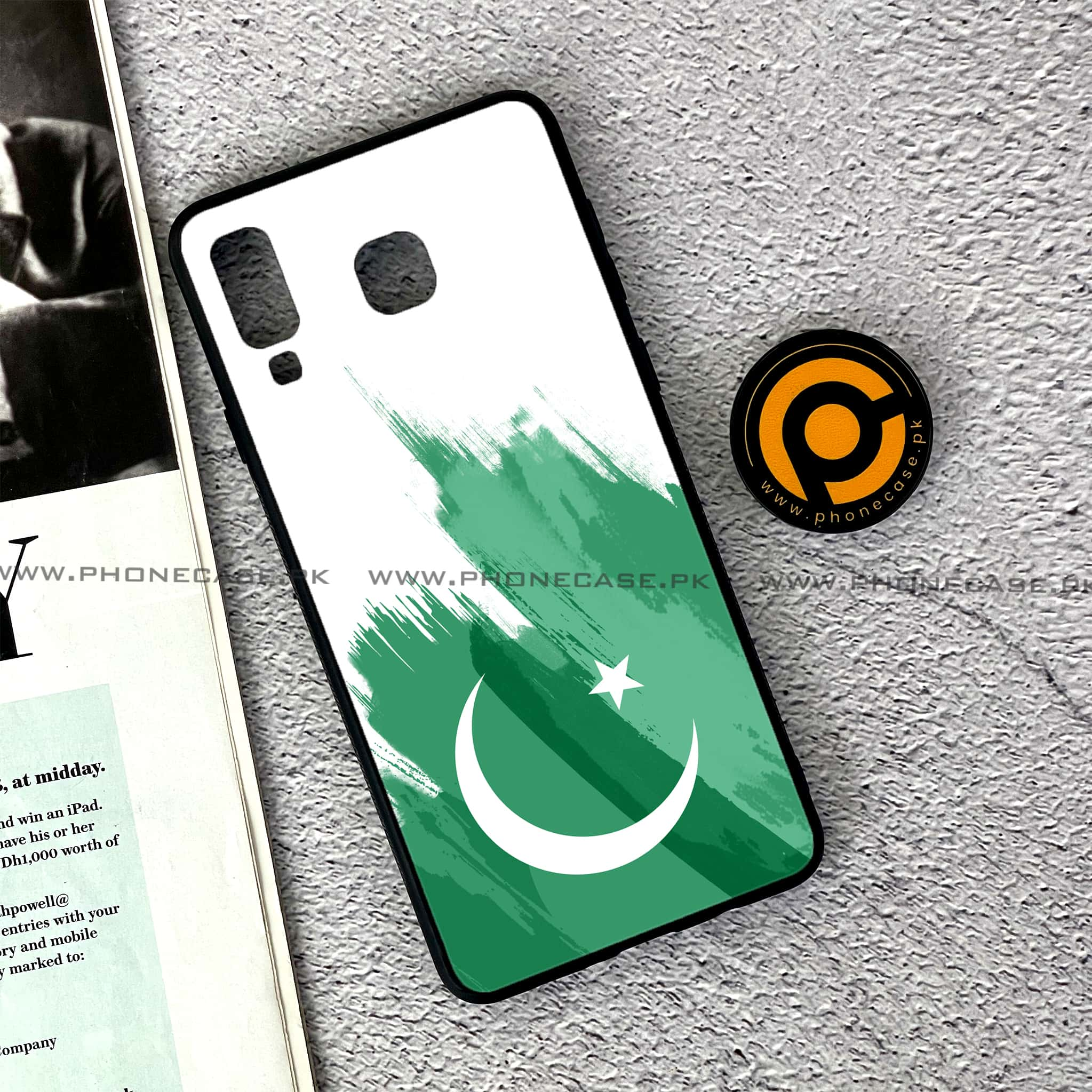 Samsung Galaxy A8 Star(A9 Star) - Pakistani Flag Series - Premium Printed Glass soft Bumper shock Proof Case