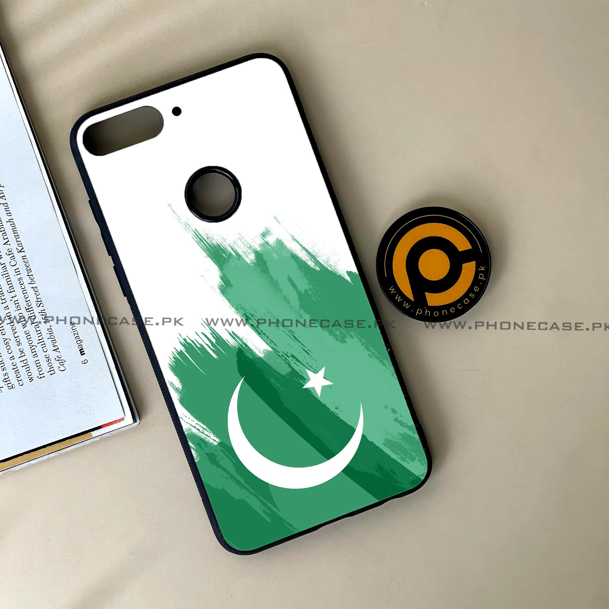 Huawei Y7 Prime (2018) -  Pakistani Flag Series - Premium Printed Glass soft Bumper shock Proof Case