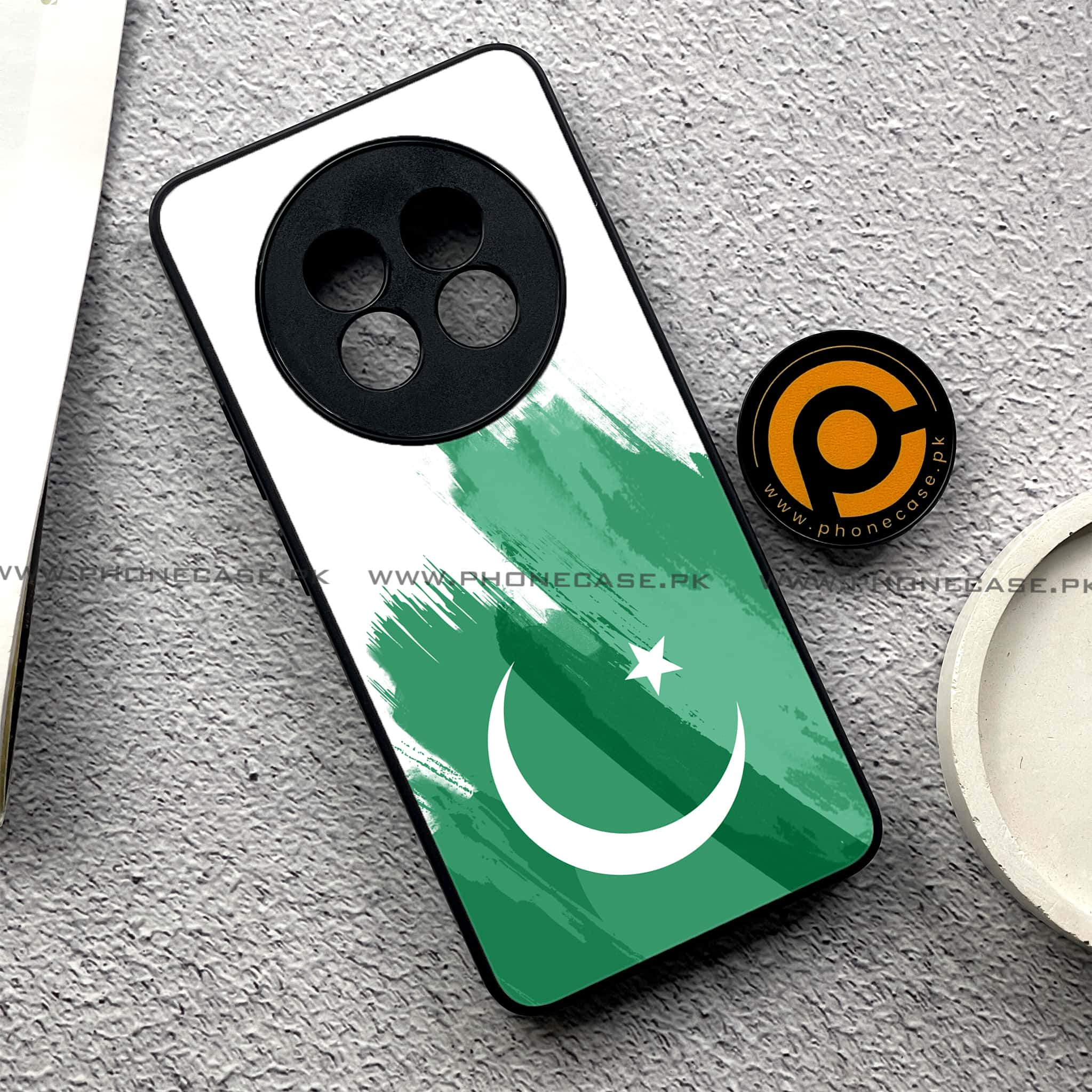 Realme 13 Plus - Pakistani Flag Series - Premium Printed Glass soft Bumper shock Proof Case