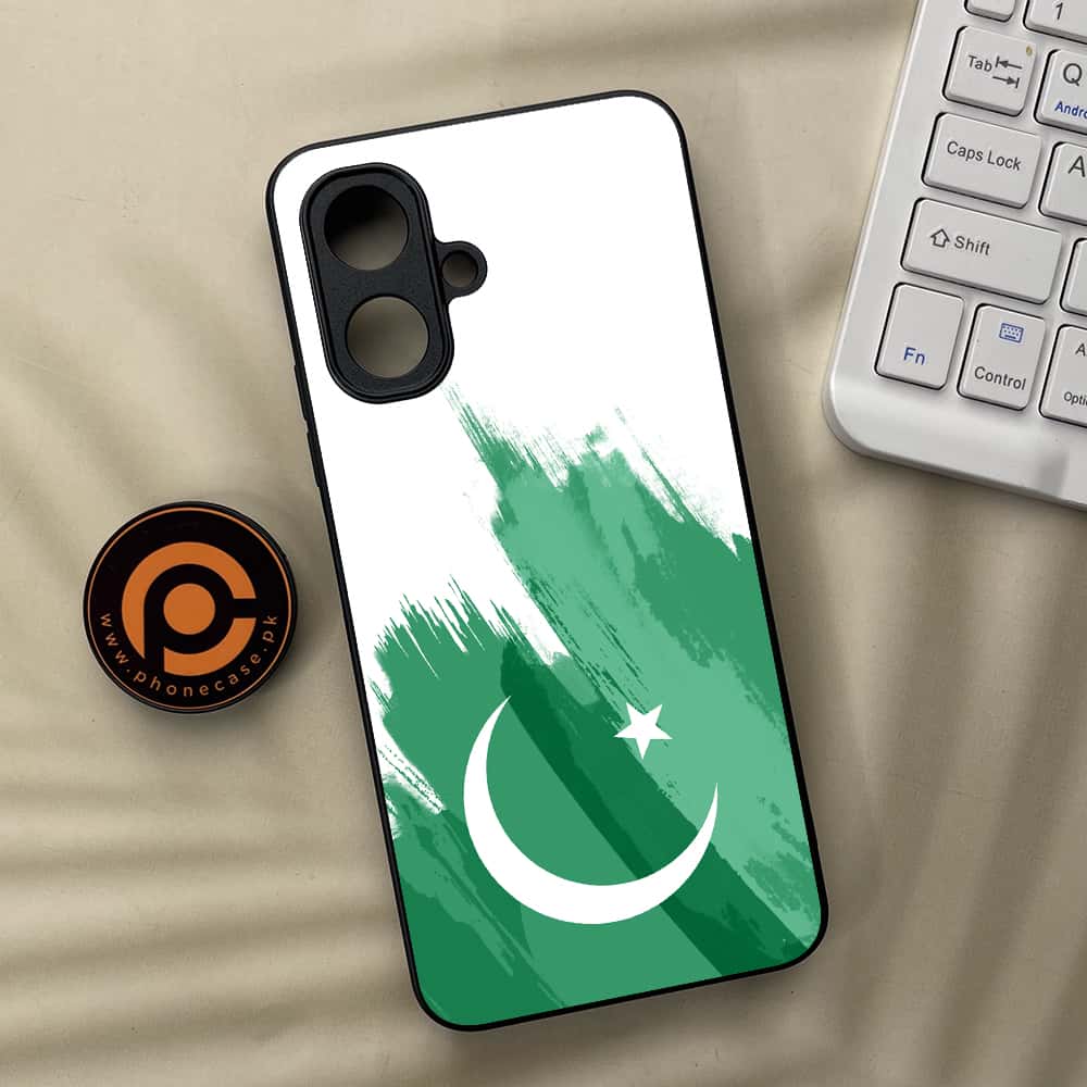 Tecno Spark Go 2 - Pakistani Flag Series - Premium Metal Printed soft Bumper Shock Proof Case