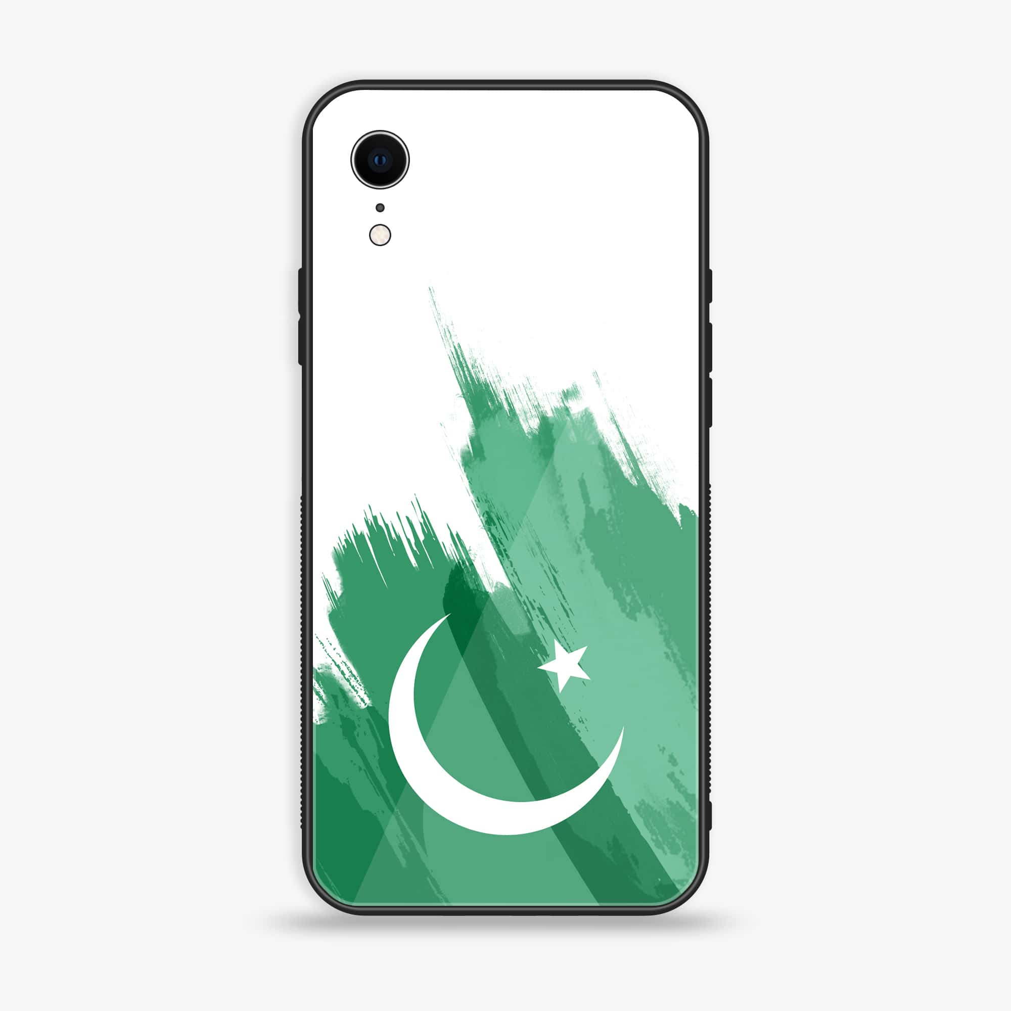 iPhone XR - Pakistani Flag Series - Premium Printed Glass soft Bumper shock Proof Case