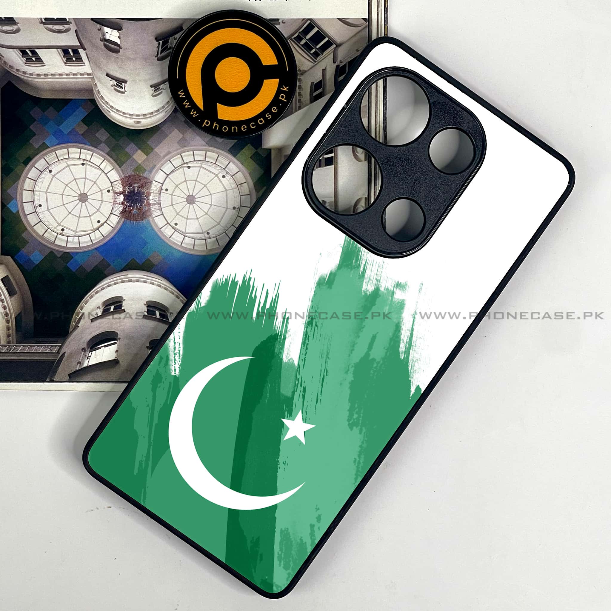 Redmi Note 13 Pro 4G - Pakistani Flag Series - Premium Metal Printed soft Bumper shock Proof Case