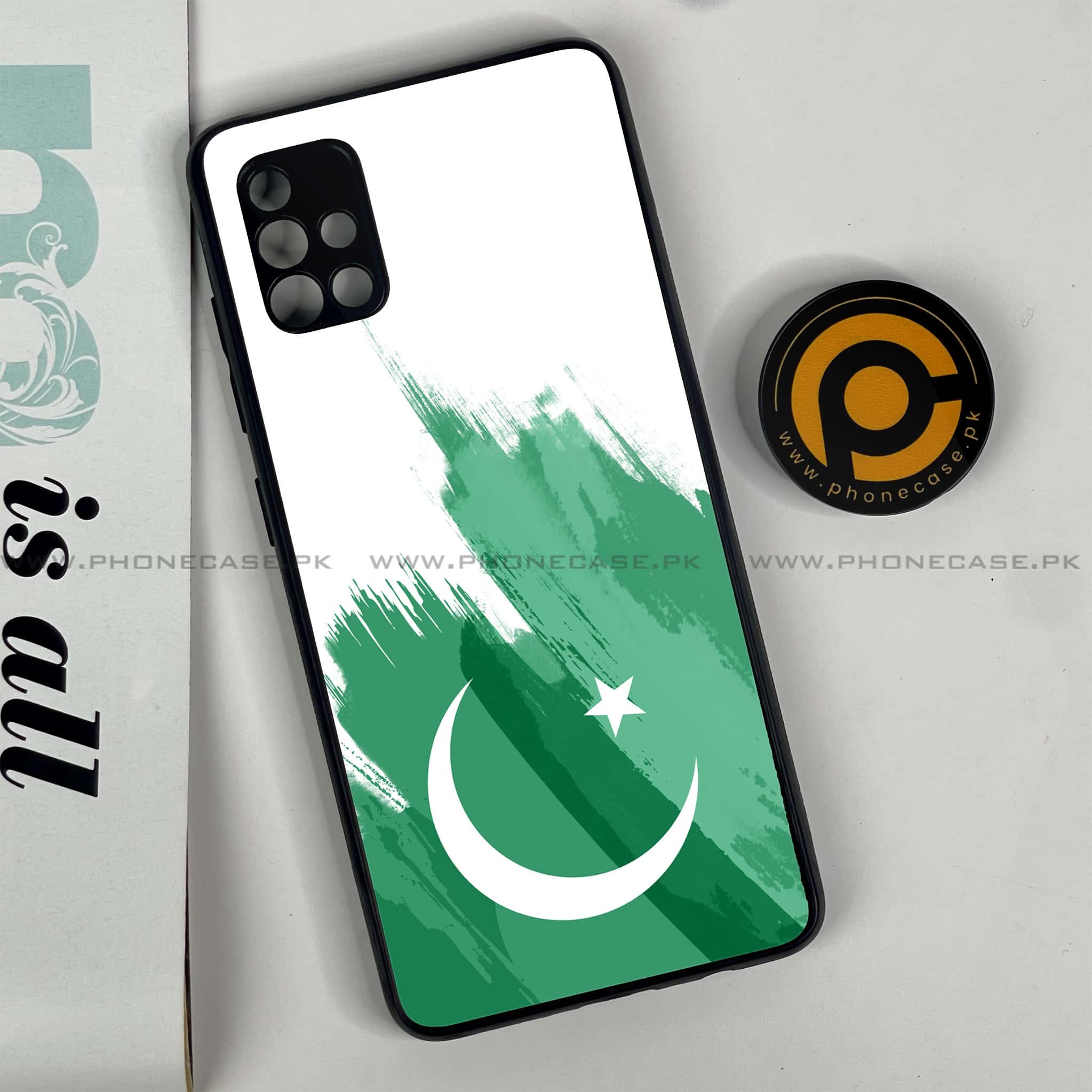 Samsung Galaxy A51 Pakistani Flag Series Premium Printed Glass soft Bumper shock Proof Case