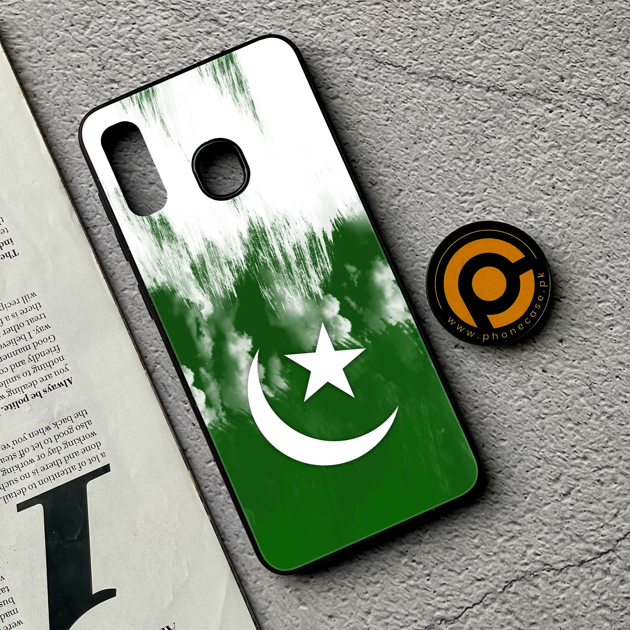 Galaxy A20/A30 - Pakistani Flag Series - Premium Printed Glass soft Bumper shock Proof Case