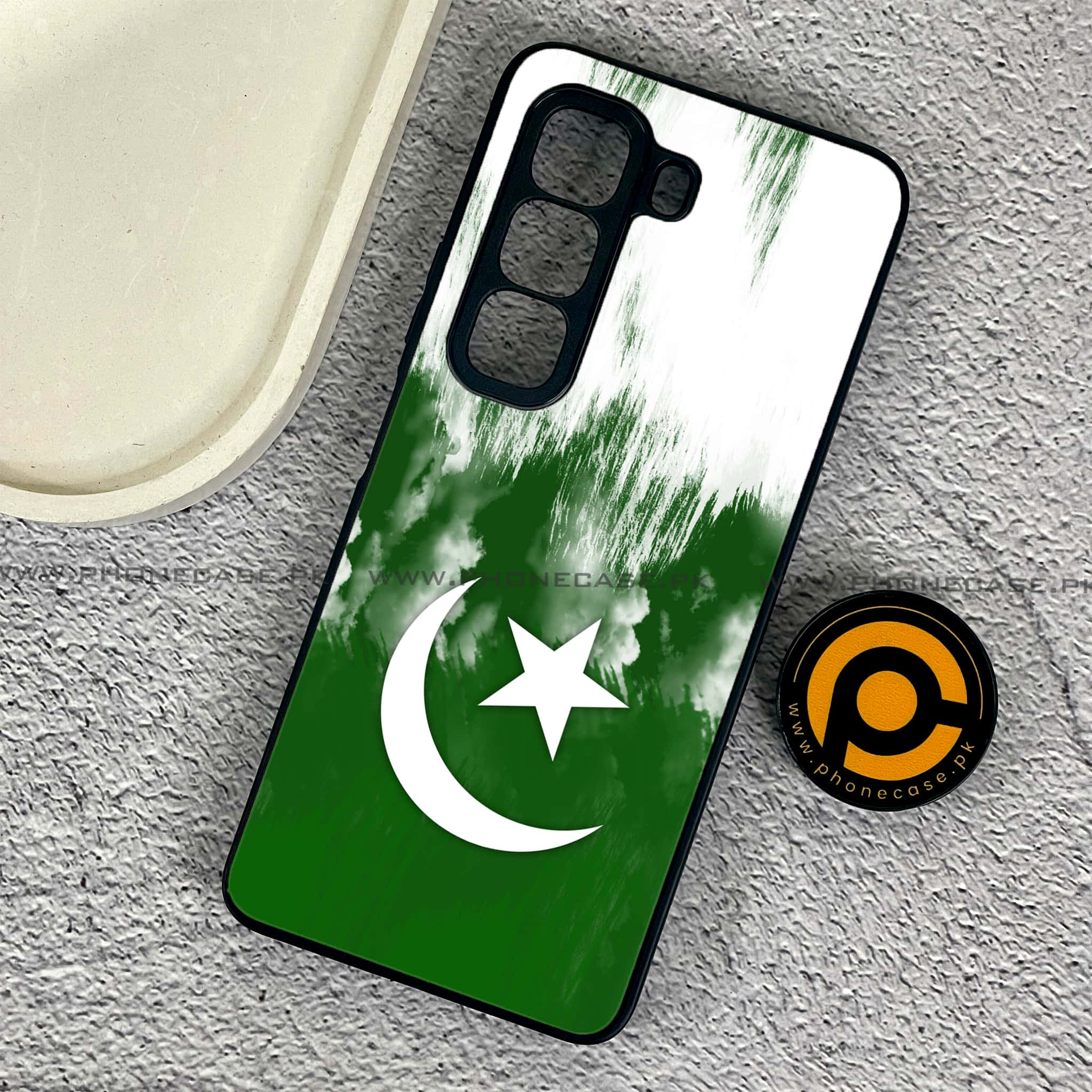 Infinix Hot 50 Pro - Pakistani Flag Series - Premium Printed Glass soft Bumper shock Proof Case