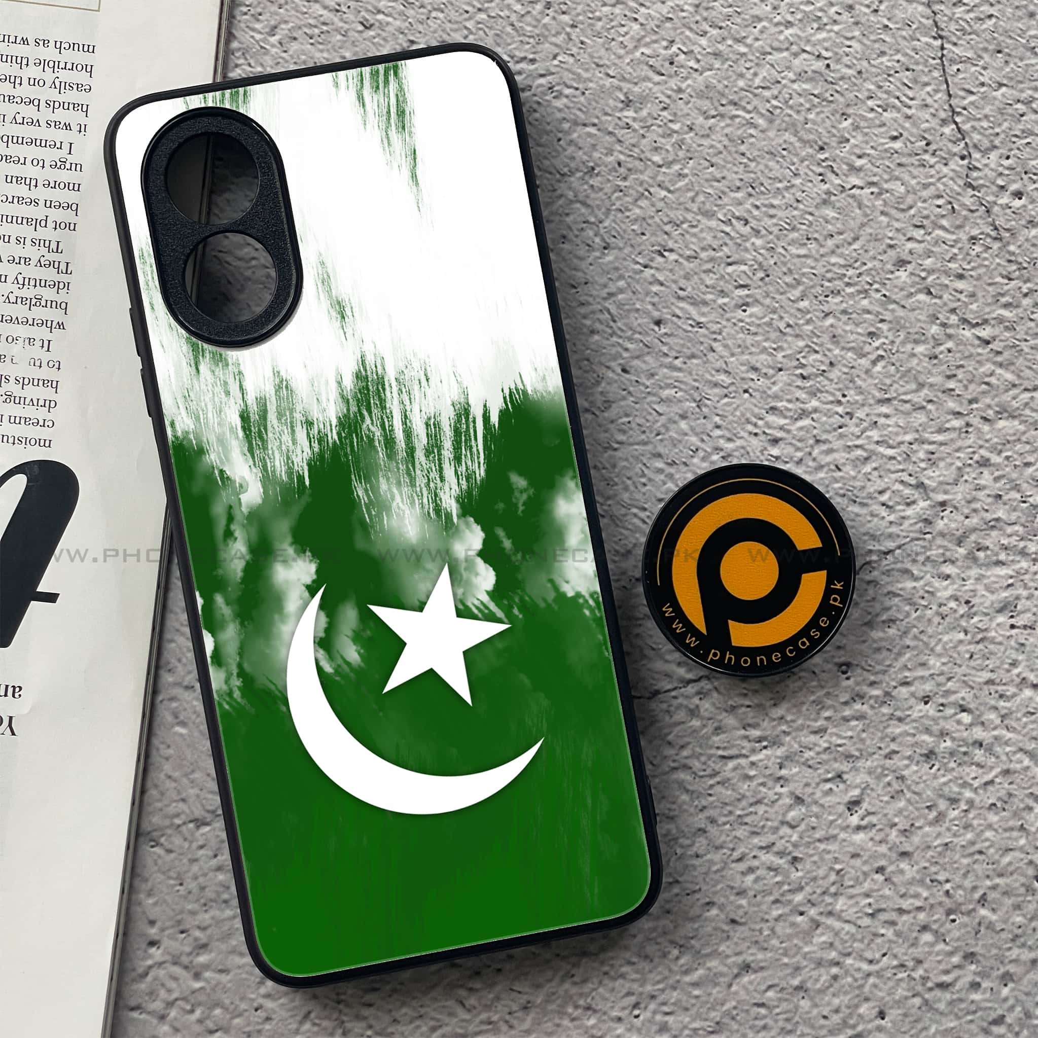 Oppo A18 4G - Pakistani Flag Series - Premium Printed Glass soft Bumper shock Proof Case