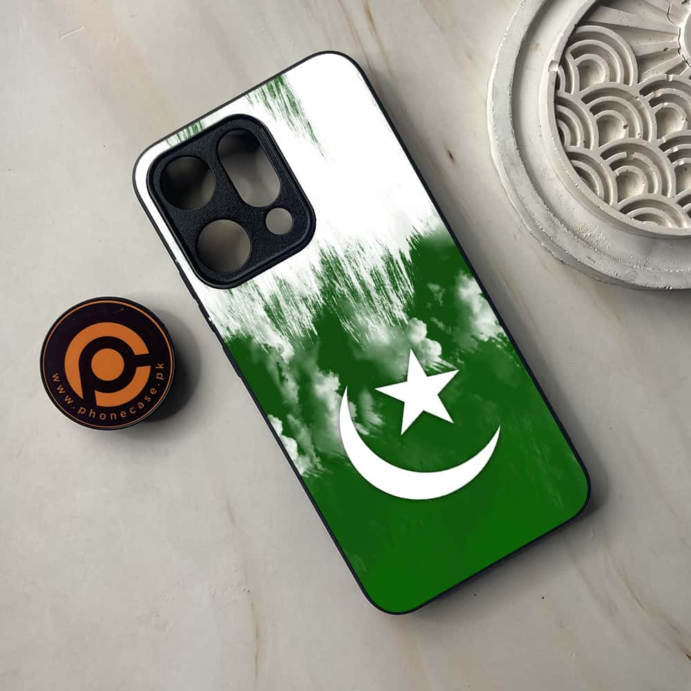 Oppo Reno 14 5G - Pakistani Flag Series - Premium Metal Printed soft Bumper shock Proof Case