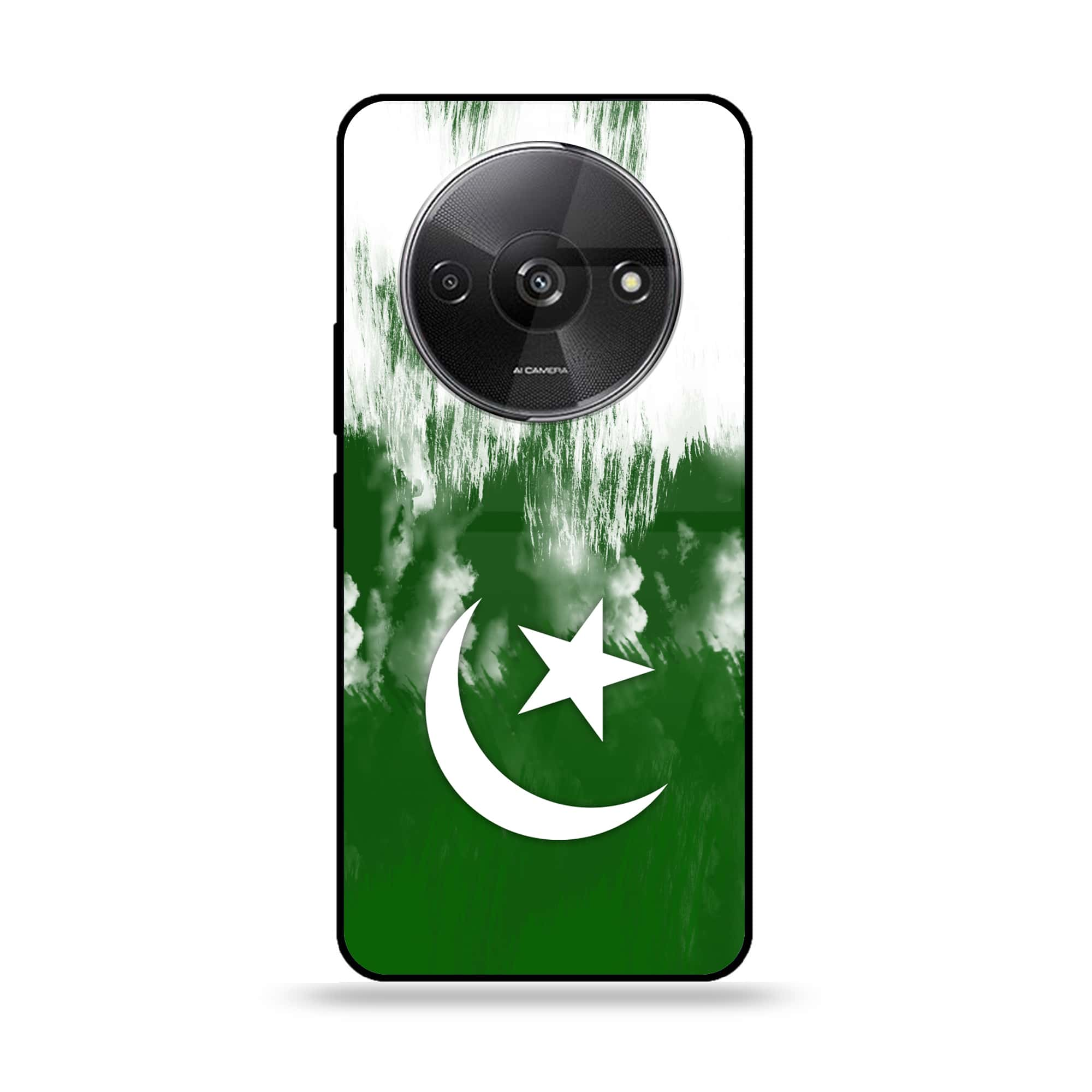 Xiaomi Redmi A3 - Pakistani Flag Series - Premium Printed Glass soft Bumper shock Proof Case