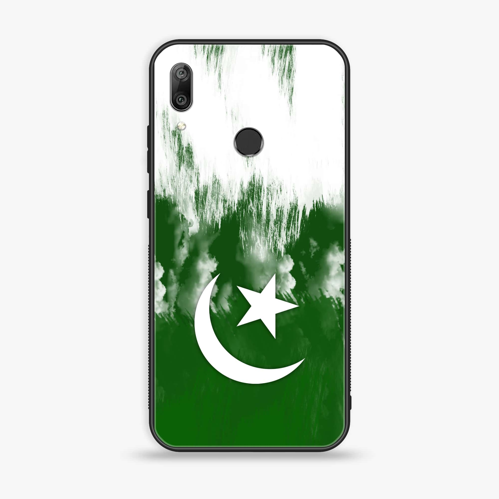 Huawei Y7 Prime (2019) - Pakistani Flag Series - Premium Printed Glass soft Bumper shock Proof Case