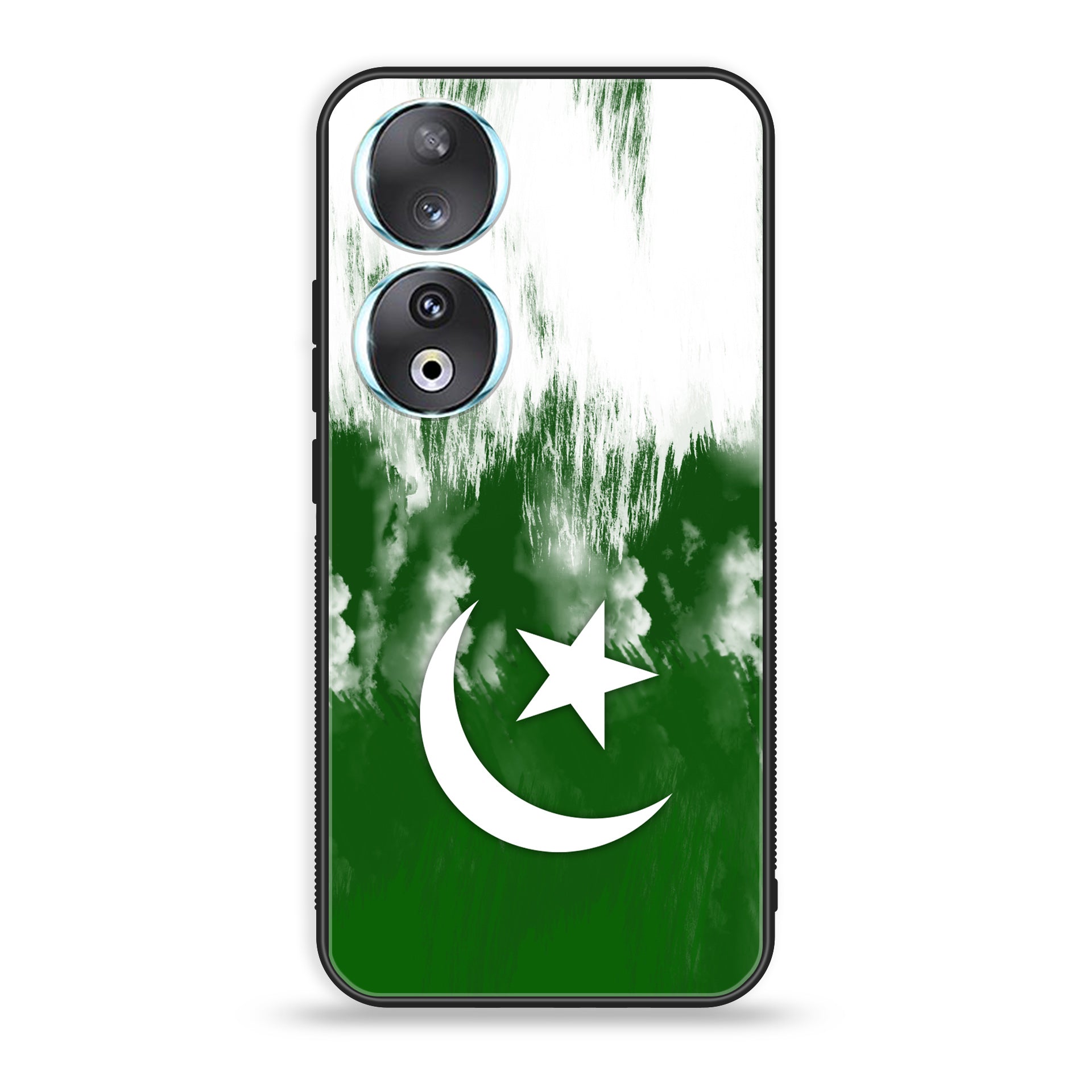 Huawei Honor 90 - Pakistani Flag Series - Premium Printed Glass soft Bumper shock Proof Case