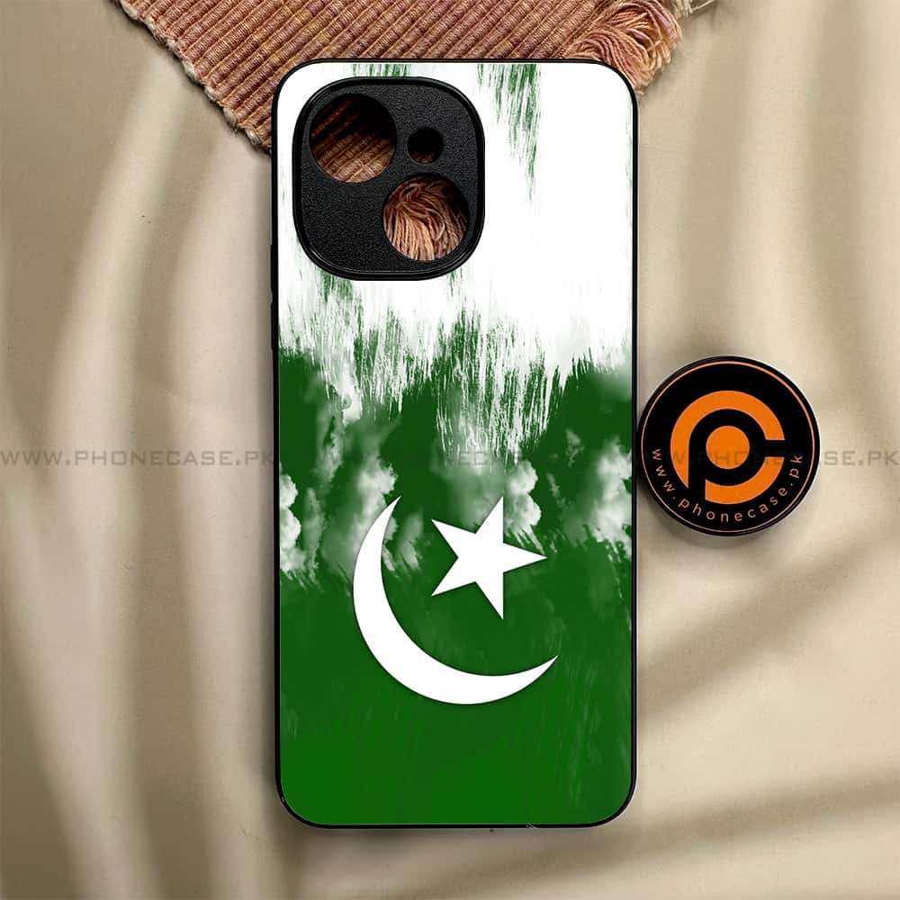 Tecno Spark 40C - Pakistani Flag Series - Premium Metal Printed soft Bumper shock Proof Case