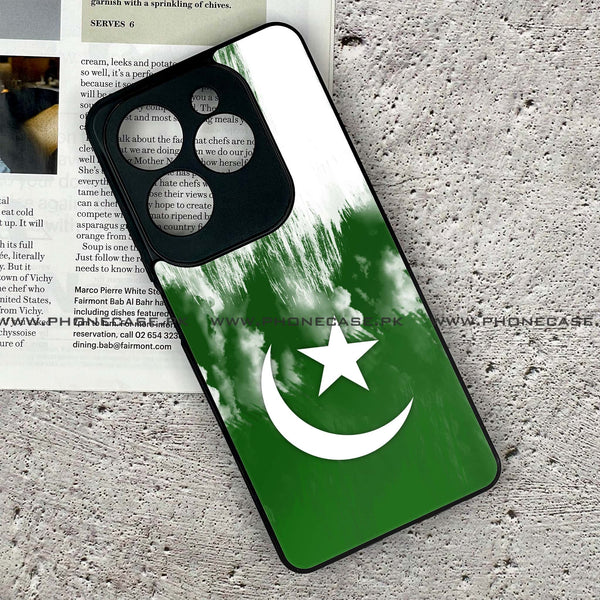Tecno Spark 20 Pro - Pakistani Flag Design 9  - Premium Printed Glass soft Bumper shock Proof Case  CS-37513