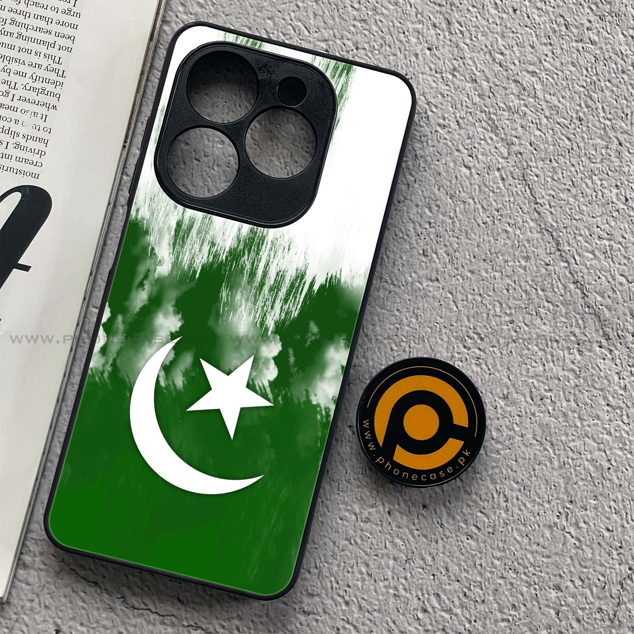 Infinix Smart 8 Pro - Pakistani Flag Series - Premium Metal Printed soft Bumper shock Proof Case