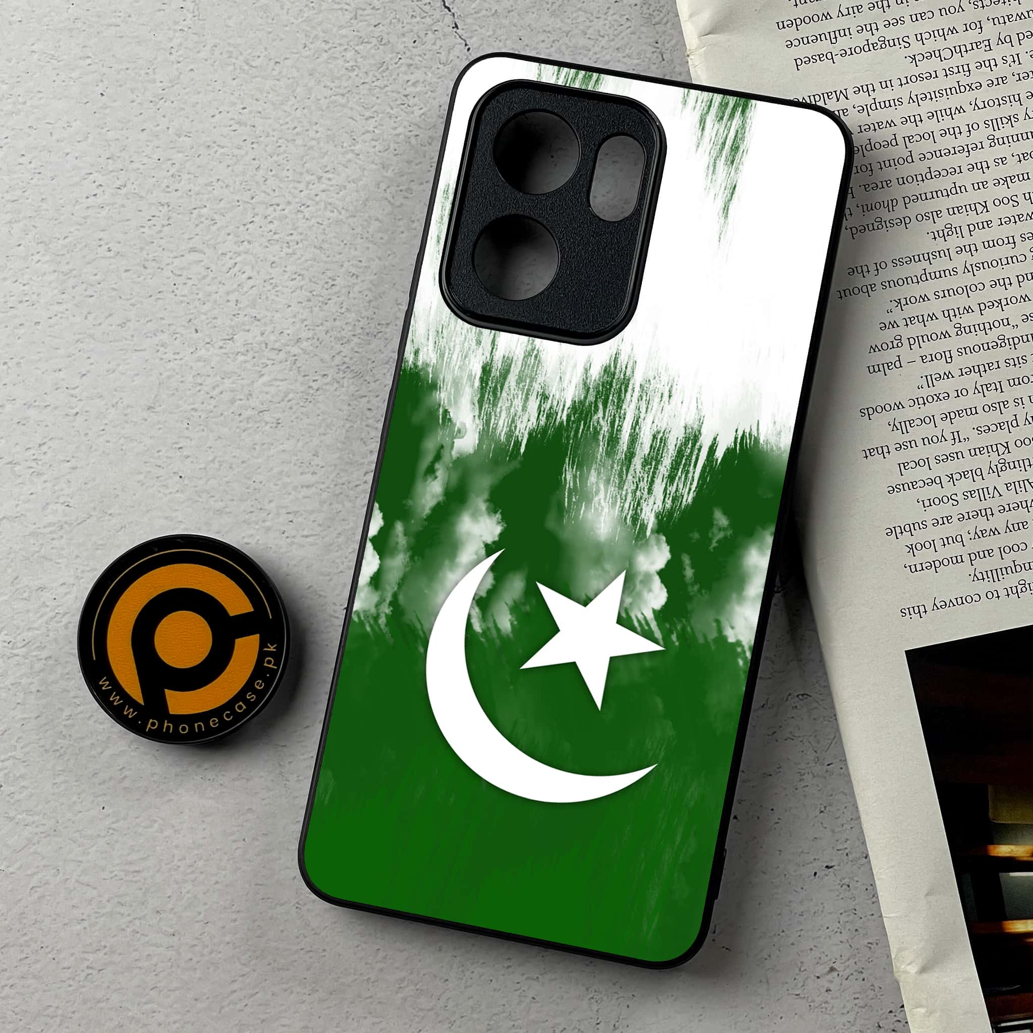 Oppo Reno 13F - Pakistani Flag Series - Premium Metal Printed Soft Bumper Shockproof Case
