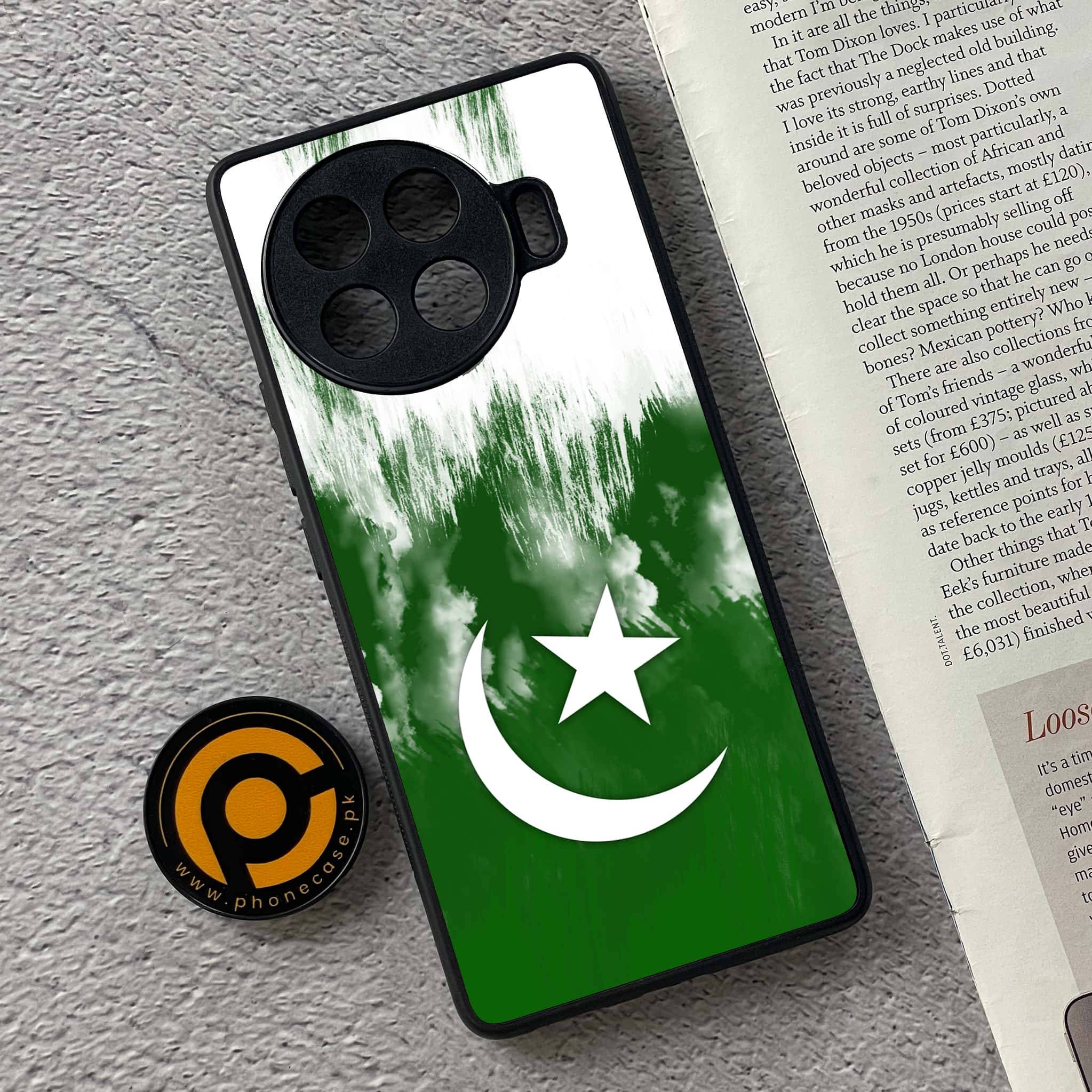 Tecno Spark 20 pro plus - Pakistani Flag Series - Premium Printed Glass soft Bumper shock Proof Case