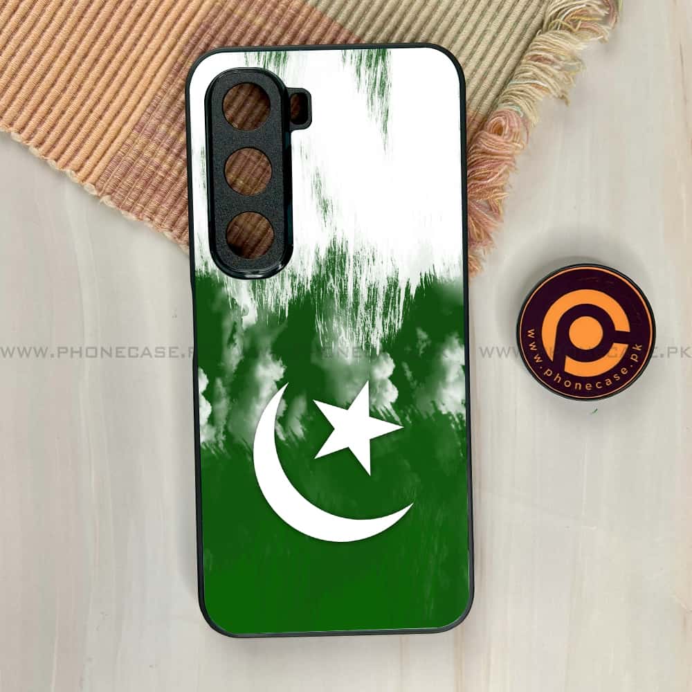 Infinix Hot 60i - Pakistani Flag Series - Premium Metal Printed soft Bumper shock Proof Case
