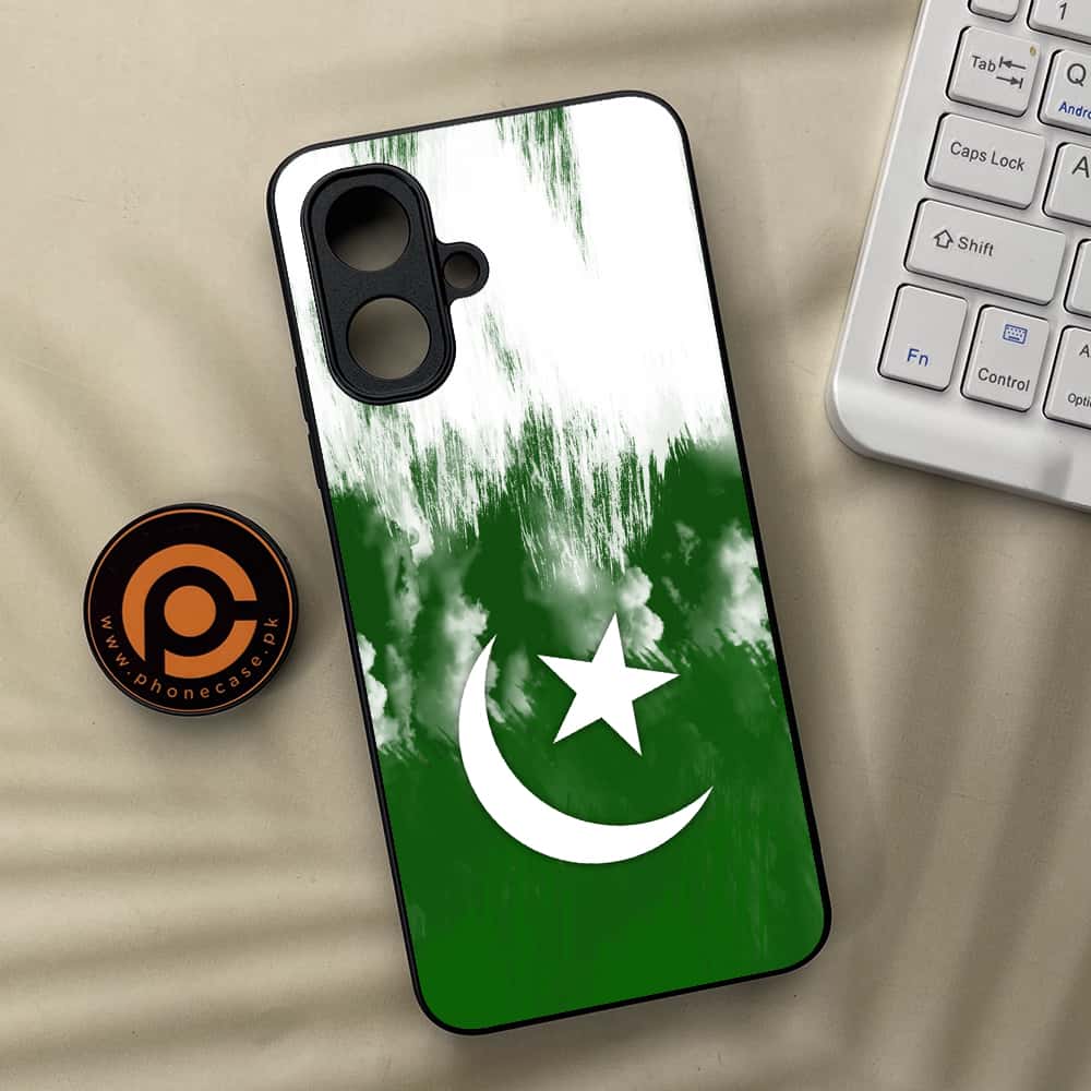 Tecno Spark Go 2 - Pakistani Flag Series - Premium Metal Printed soft Bumper Shock Proof Case