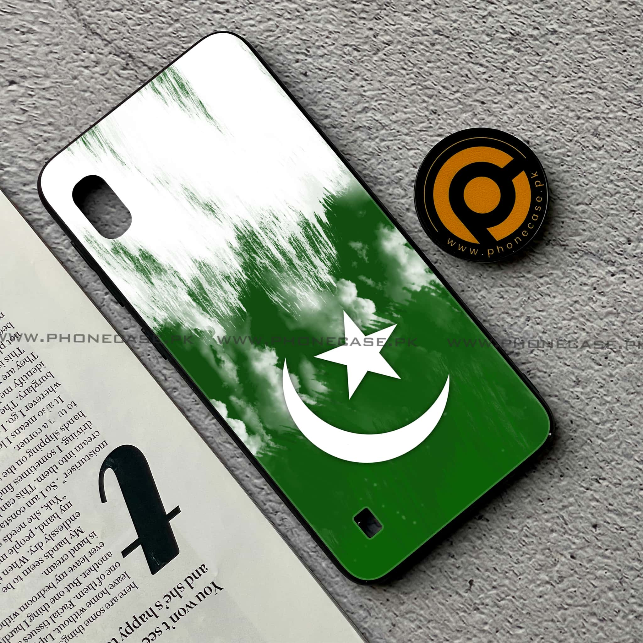 Samsung Galaxy A10 - Pakistani Flag Series - Premium Printed Glass soft Bumper shock Proof Case