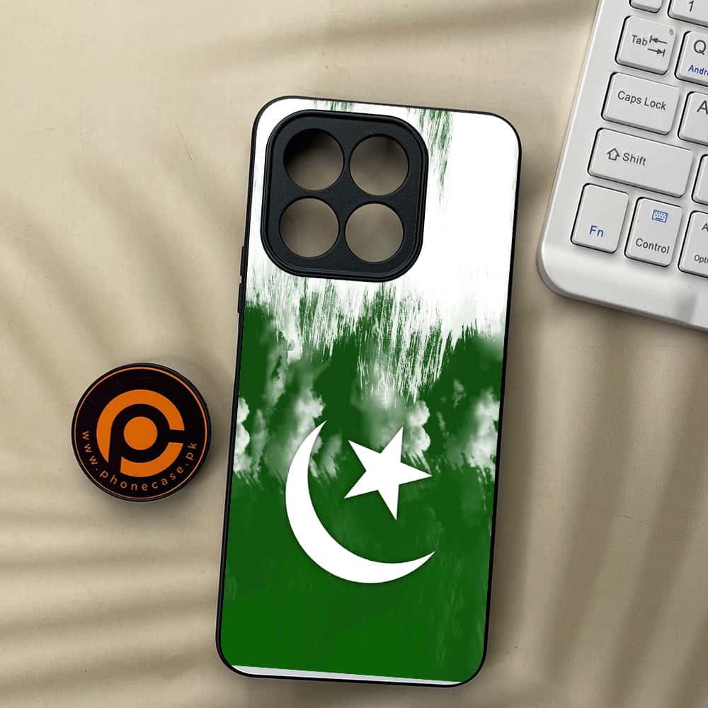 Honor X5b Plus - Pakistani Flag Series - Premium Metal  Printed soft Bumper shock Proof Case