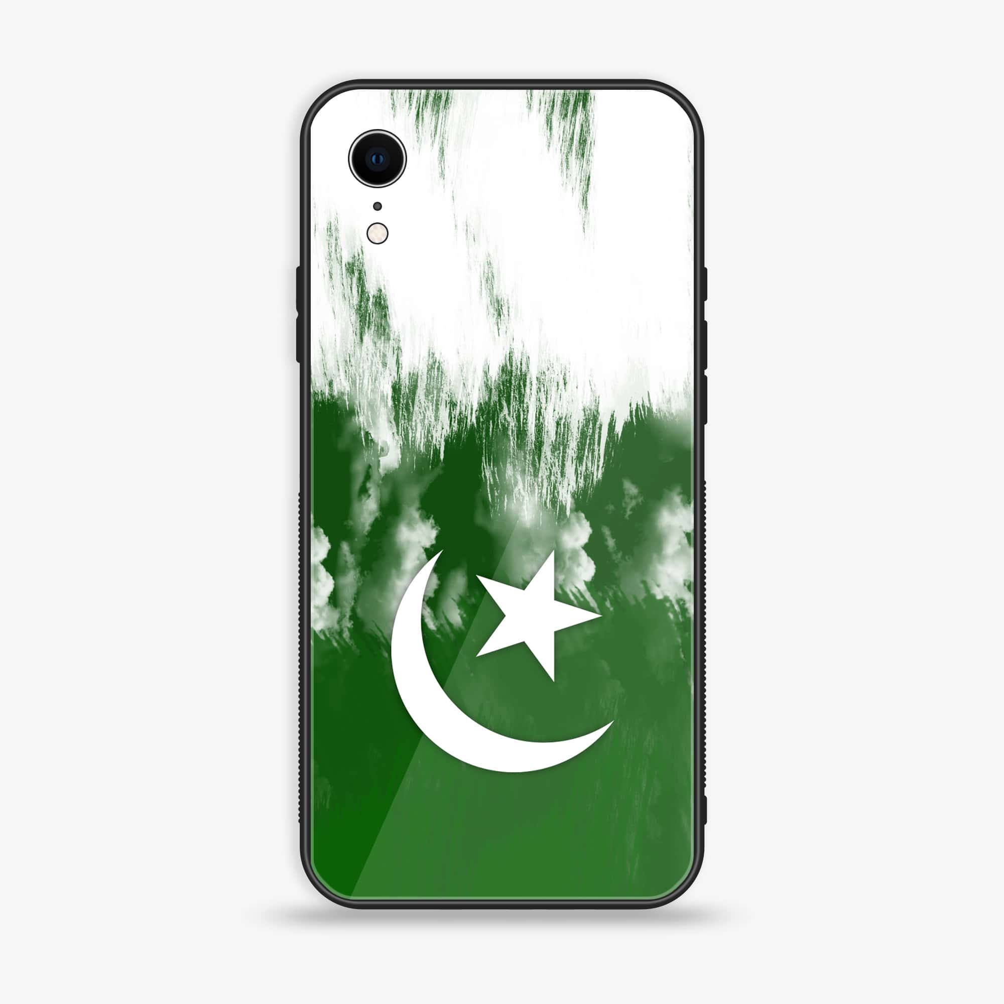 iPhone XR - Pakistani Flag Series - Premium Printed Glass soft Bumper shock Proof Case