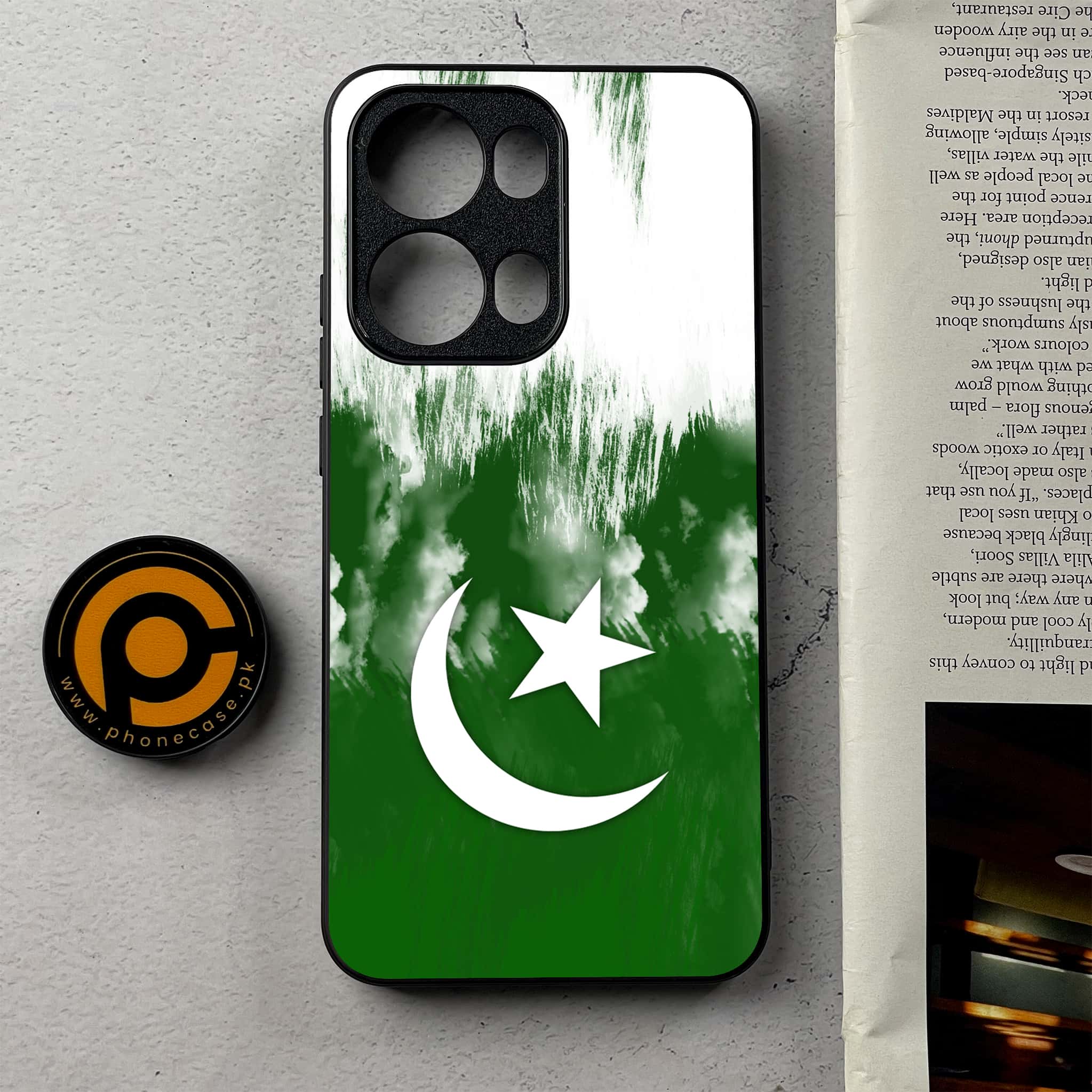 Oppo Reno 13 Pro - Pakistani Flag Series - Premium Metal Printed Soft Bumper Shockproof Case
