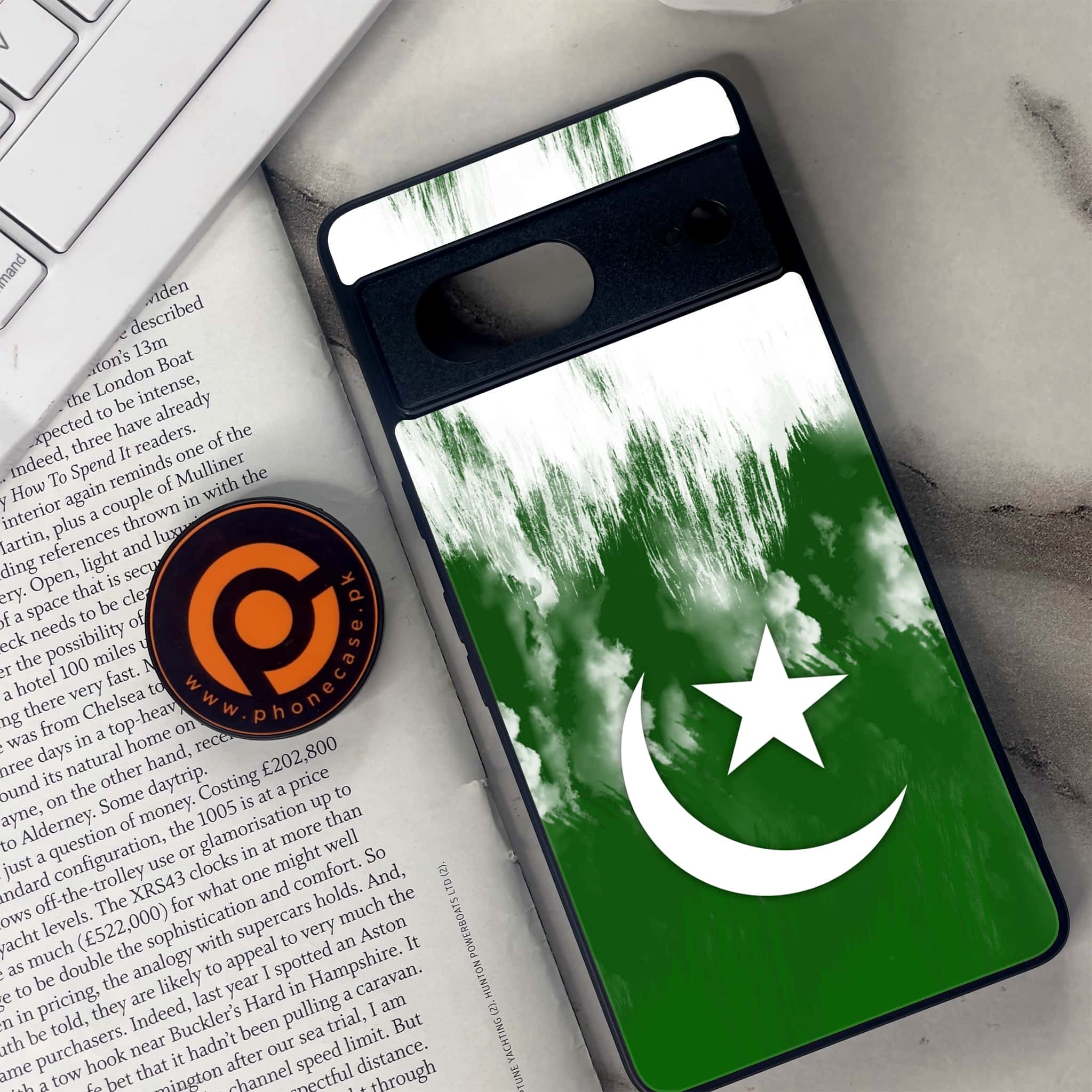 Google Pixel 7 - Pakistani Flag Series - Premium Metal Printed soft Bumper Shock Proof Case