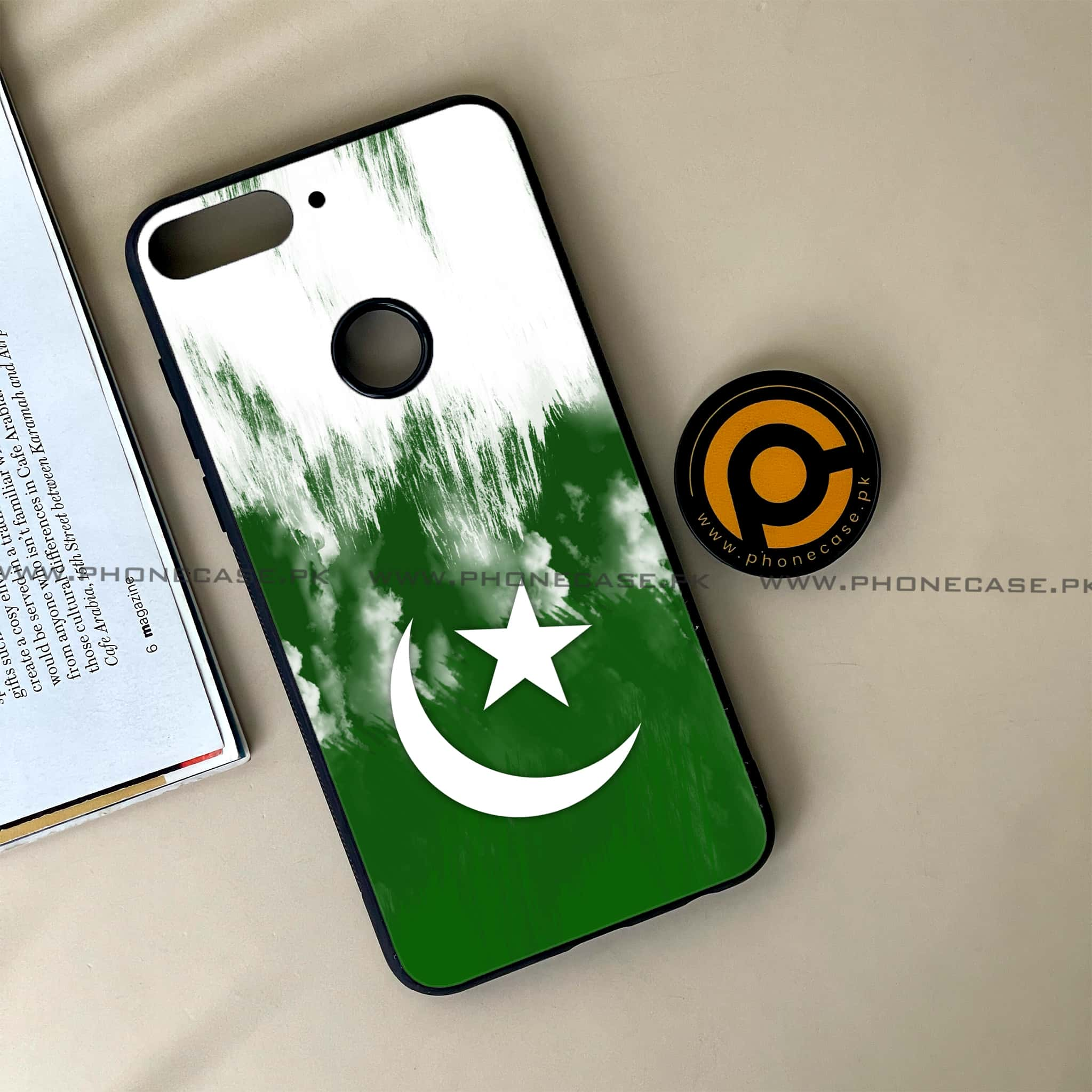 Huawei Y7 Prime (2018) -  Pakistani Flag Series - Premium Printed Glass soft Bumper shock Proof Case