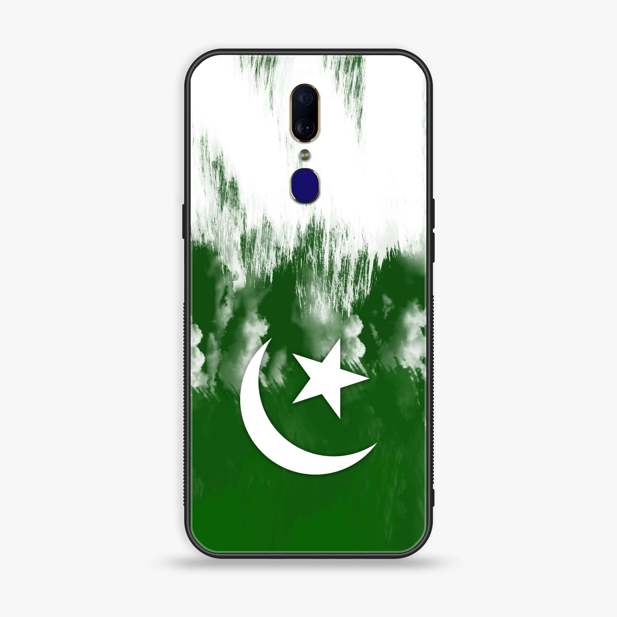 Oppo F11 - Pakistani Flag Series - Premium Printed Glass soft Bumper shock Proof Case