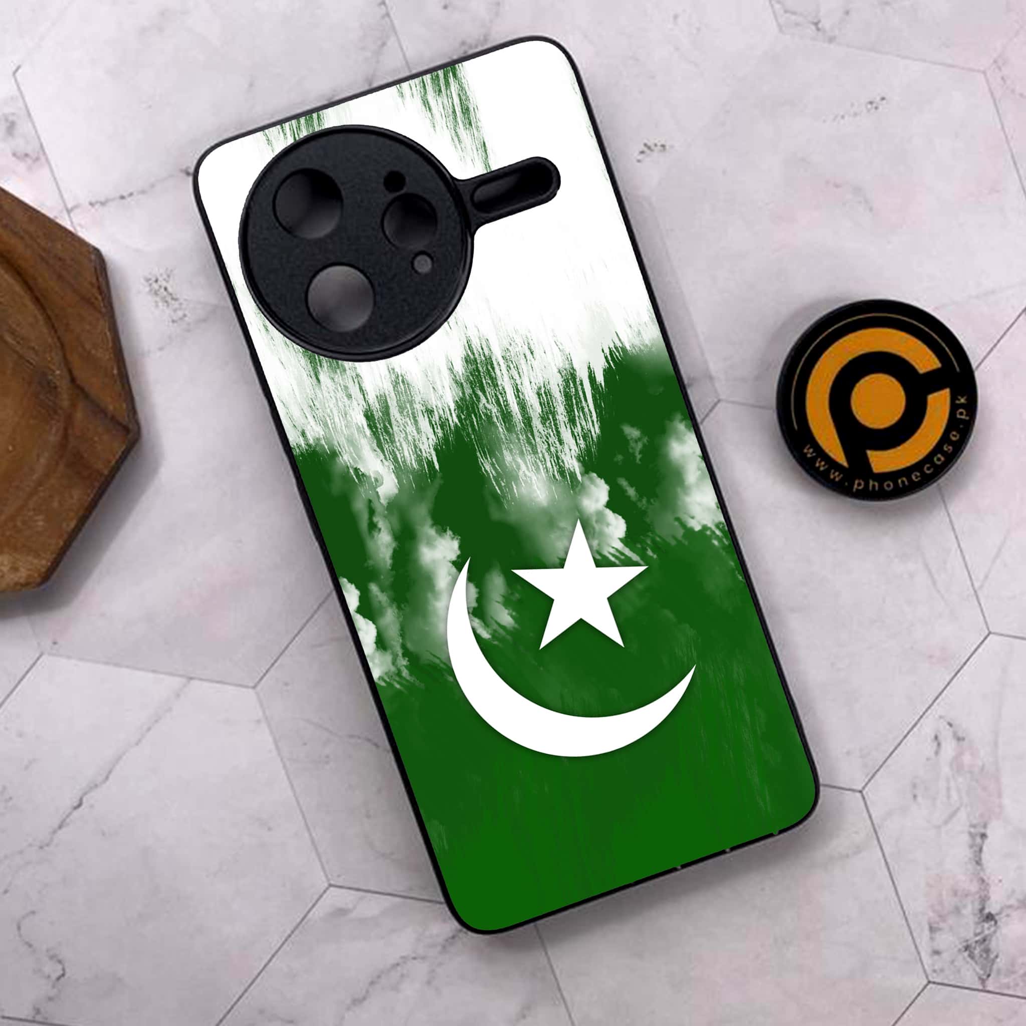 Xiaomi Poco F7 Ultra 5G - Pakistani Flag Series - Premium Metal Printed soft Bumper shock Proof Case