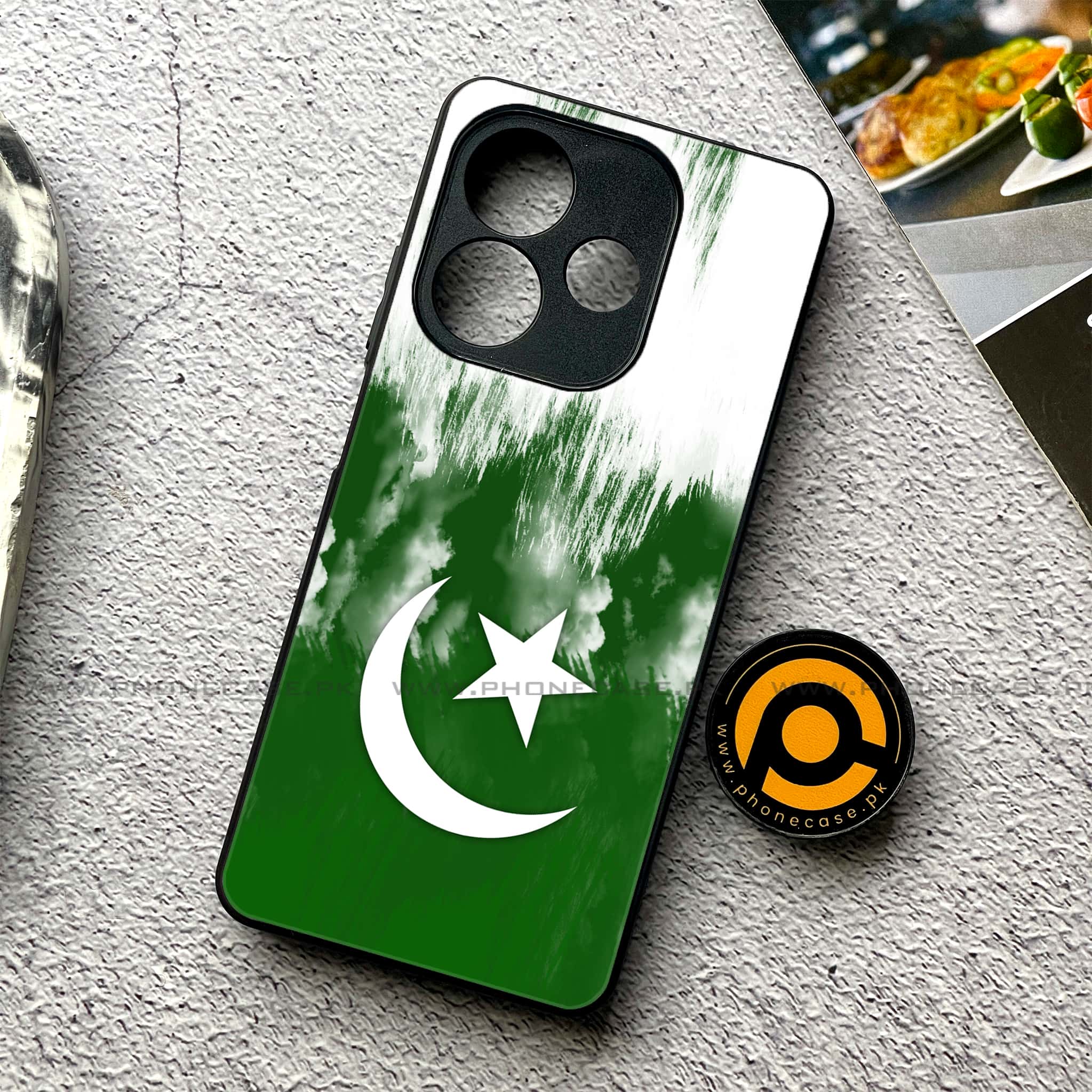 Oppo A5 Pro - Pakistani Flag Series - Premium Metal Printed soft Bumper shock Proof Case
