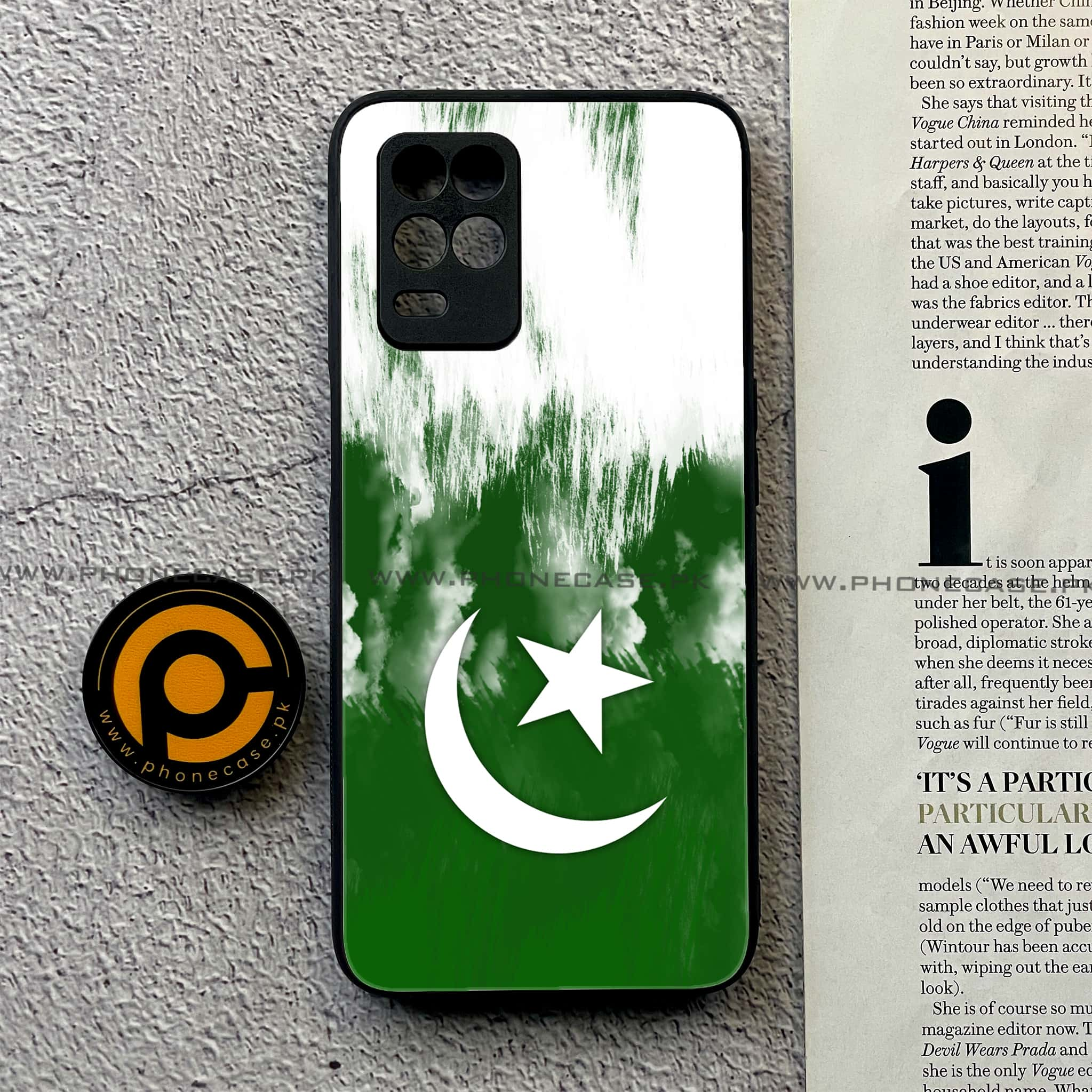 Realme Narzo 30 5G - Pakistani Flag Series - Premium Printed Glass soft Bumper shock Proof Case