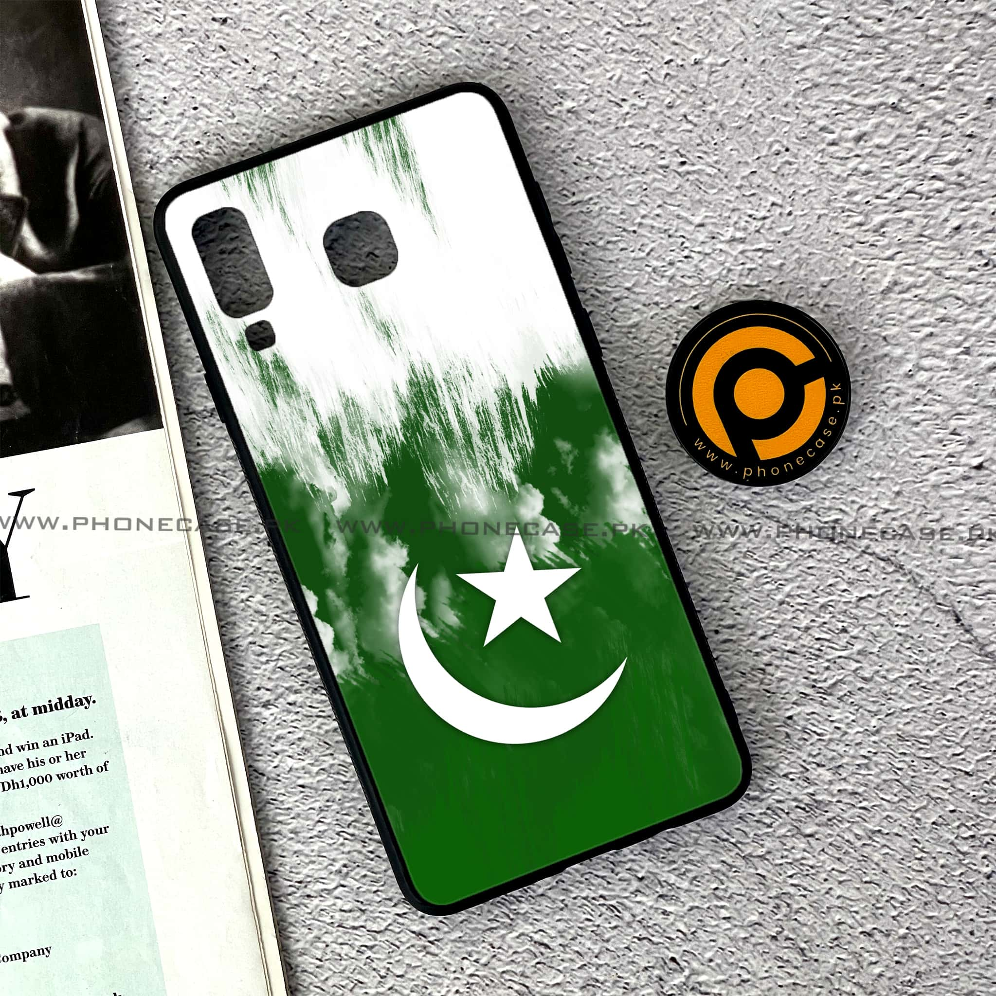 Samsung Galaxy A8 Star(A9 Star) - Pakistani Flag Series - Premium Printed Glass soft Bumper shock Proof Case