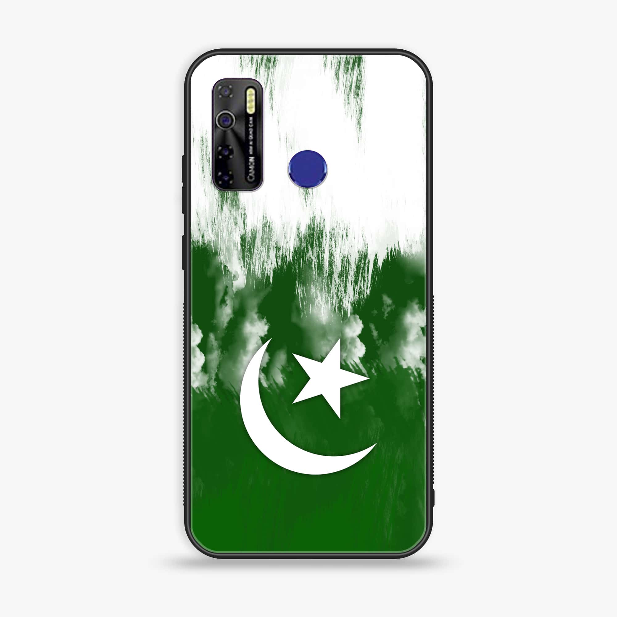 Tecno Camon 15 - Pakistani Flag Series - Premium Printed Glass soft Bumper shock Proof Case