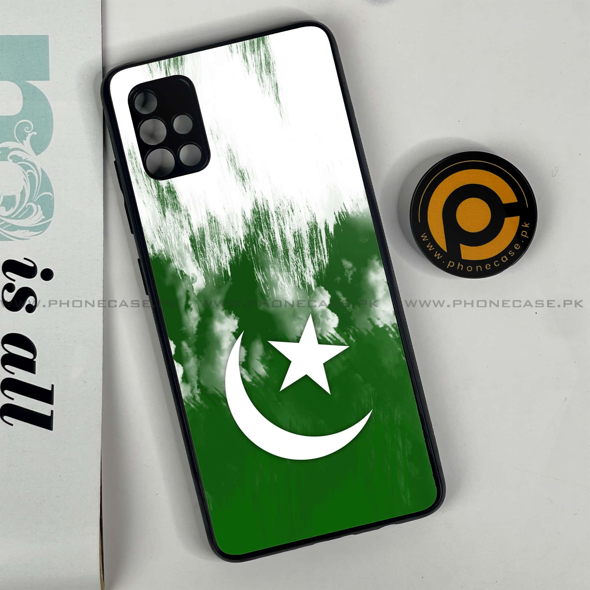 Samsung Galaxy A51 Pakistani Flag Series Premium Printed Glass soft Bumper shock Proof Case