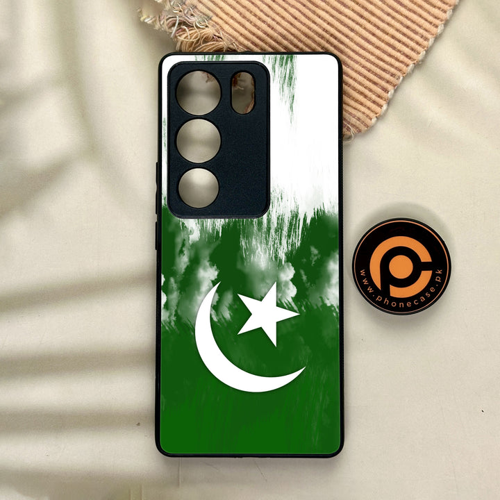 Vivo V29 - Pakistani Flag Design 9 - Premium Printed Glass soft Bumper shock Proof Case CS-42574