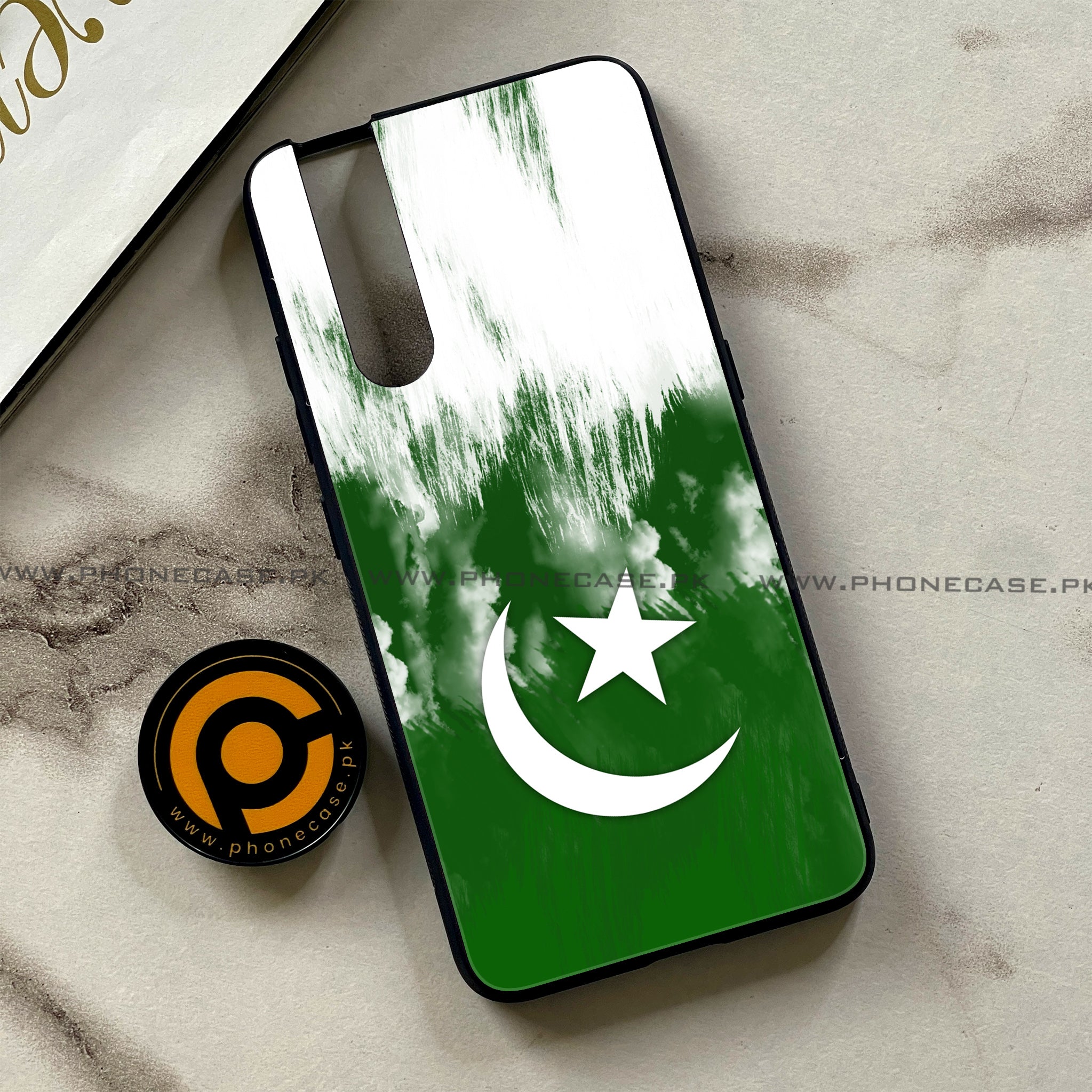 Vivo V15 Pro - Pakistani Flag Series - Premium Printed Glass soft Bumper shock Proof Case