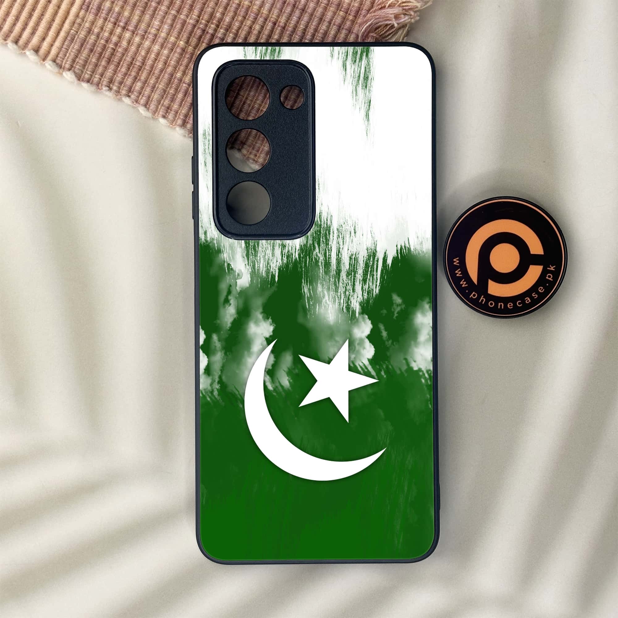 Oppo A5 2025 - Pakistani Flag Series - Premium Metal Printed soft Bumper shock Proof Case